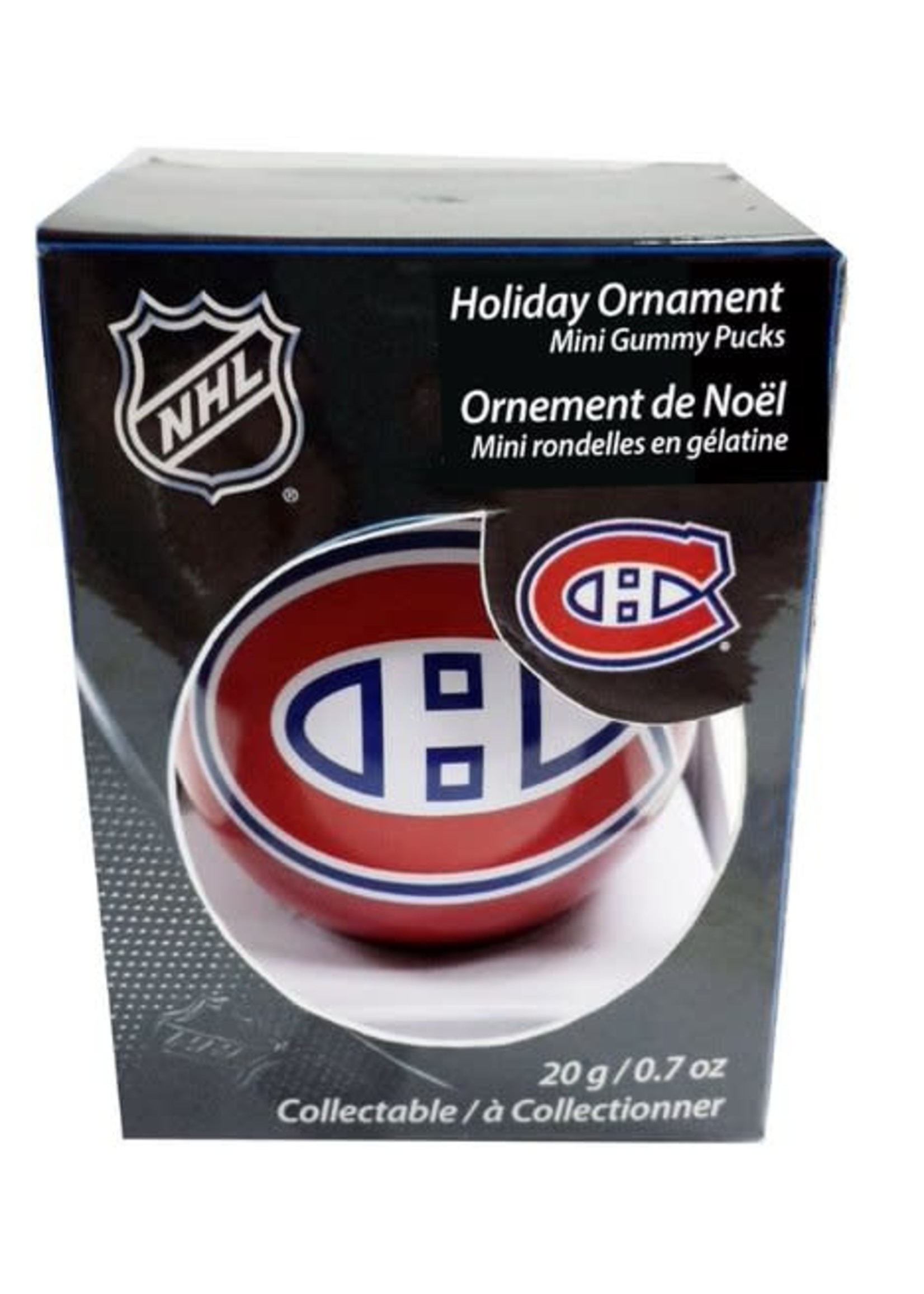 Gladius Holiday ornament with mini gummy pucks NHL/Canadiens