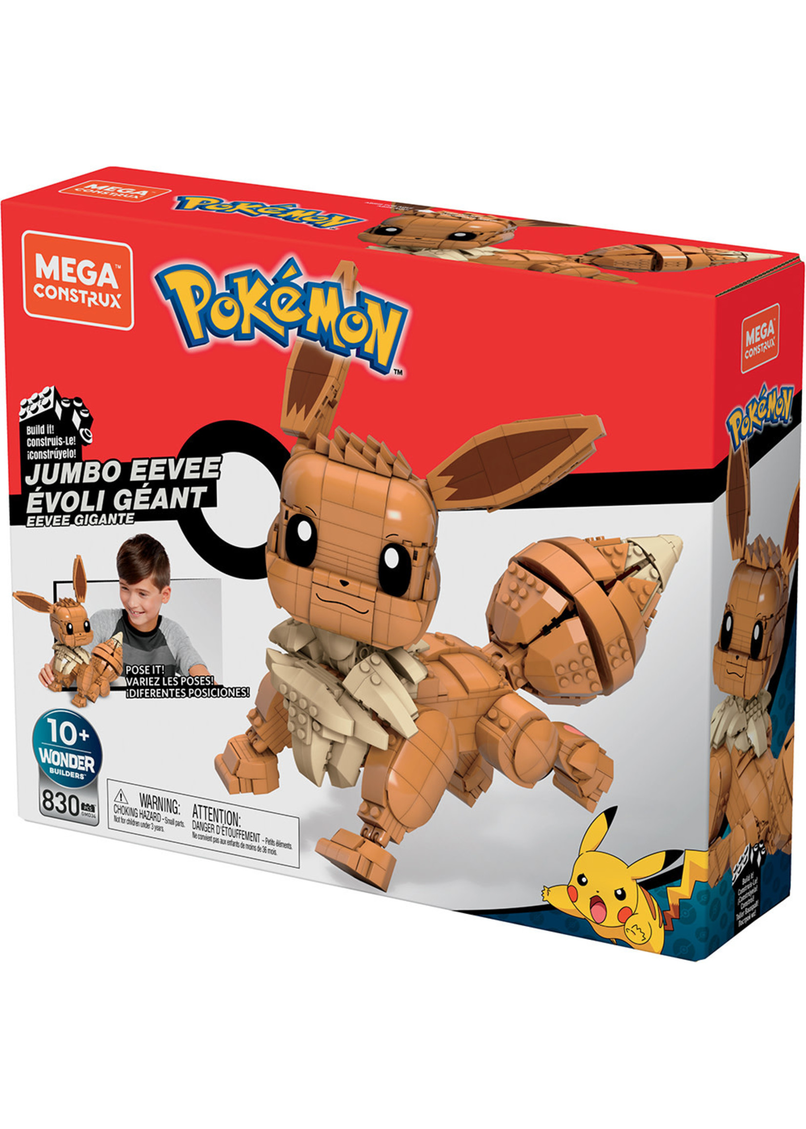 Mattel Mega construx - Pokémon - Évoli (Eevee) géant - 824 pcs