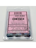 Chessex Chessex - Gemini - Gel green-pink/blue - set of 10 D10 dice