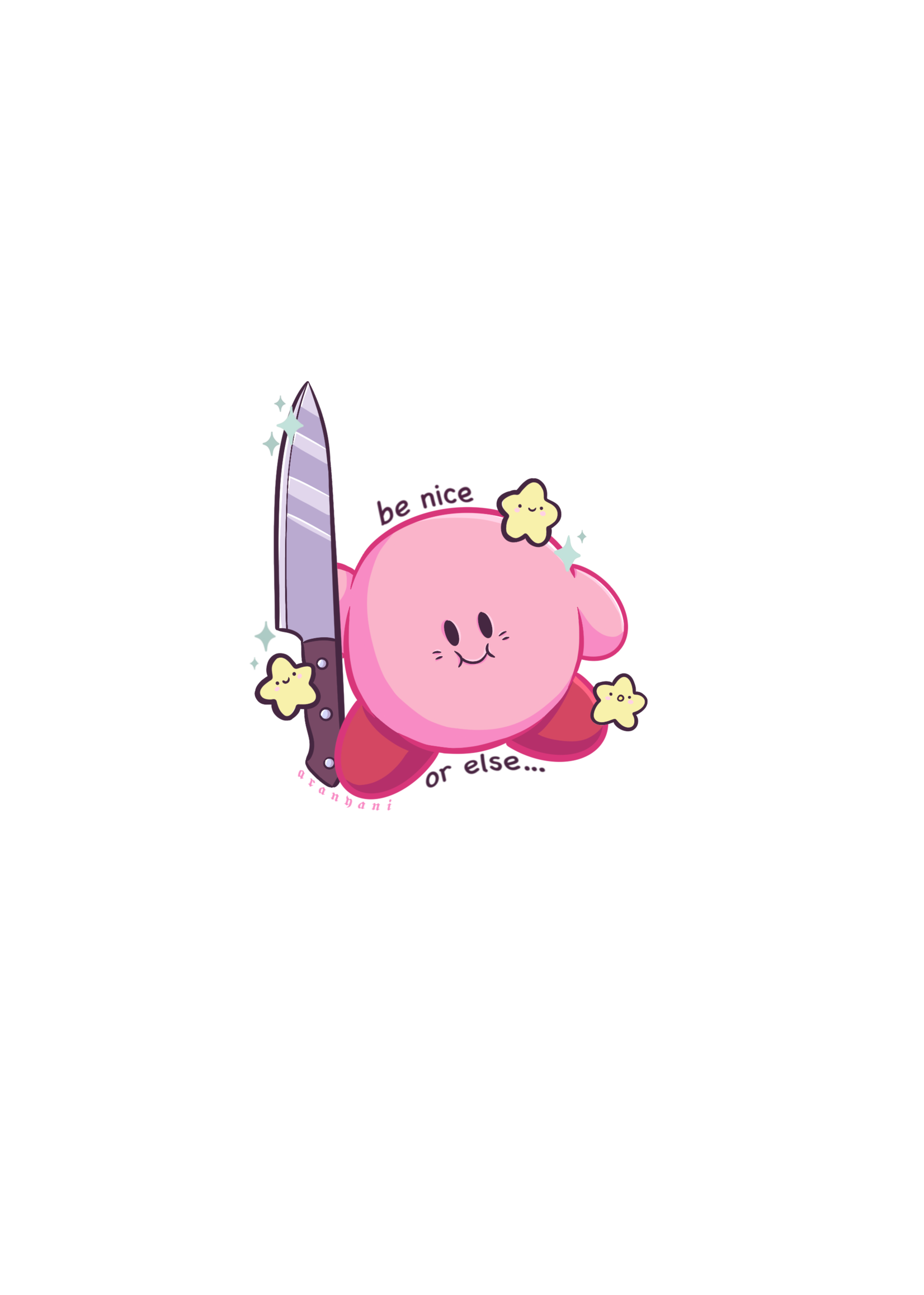 Aranyani Sticker Aranyani 8cm - Kirby with a knife meme