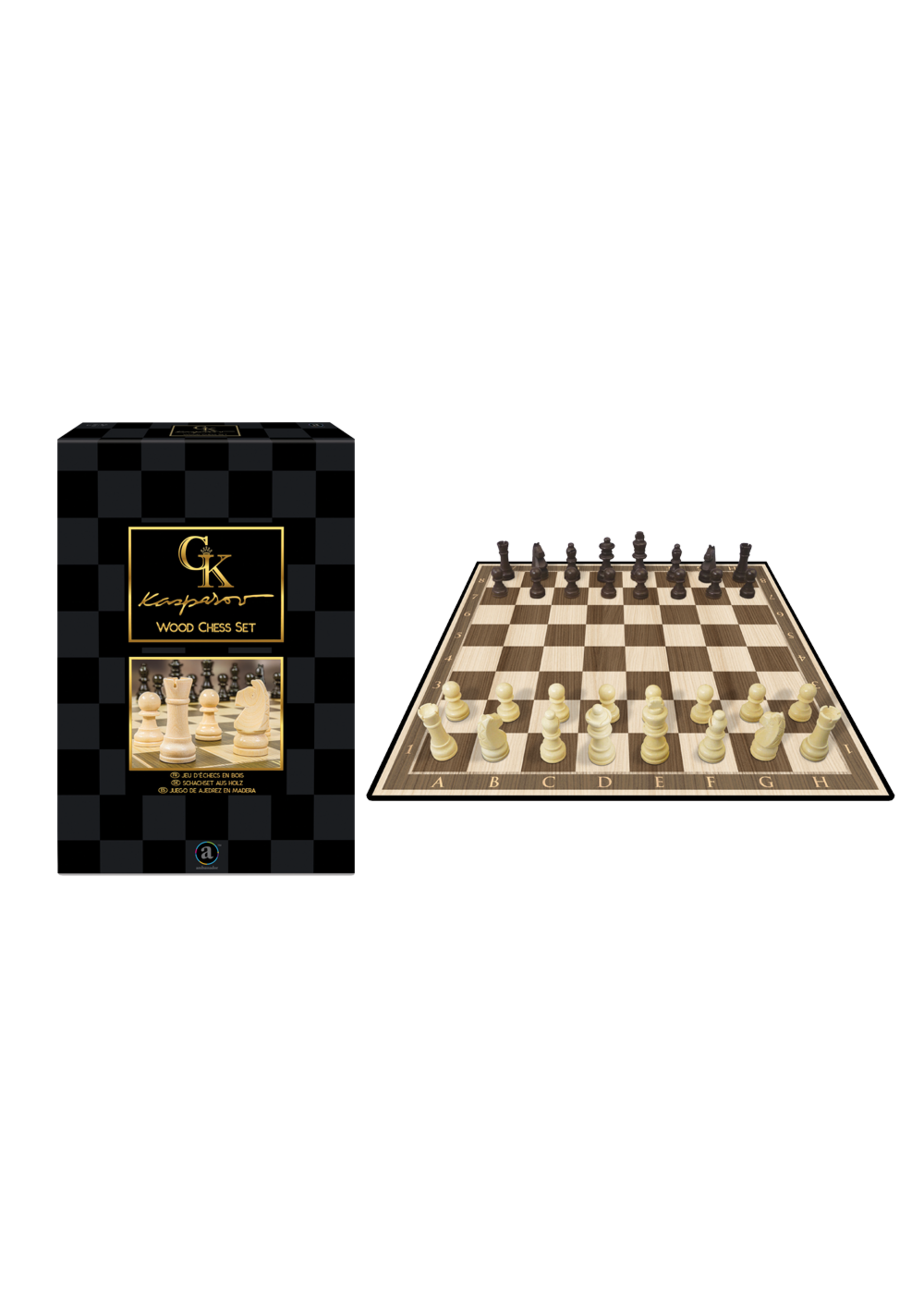 ambassador Wood chess set - Kasparov