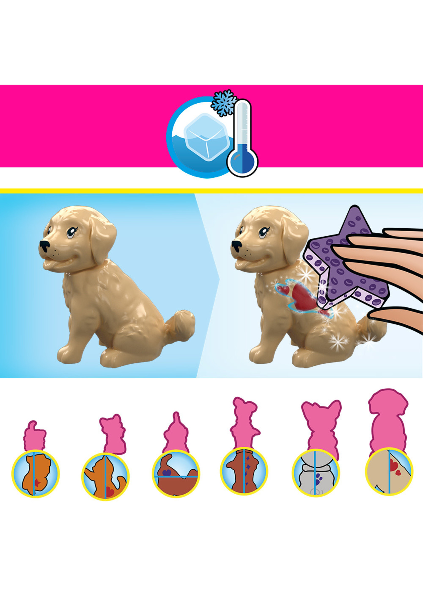 Mattel Mega Barbie - Color Reveal Scent - Train 'n wash pets