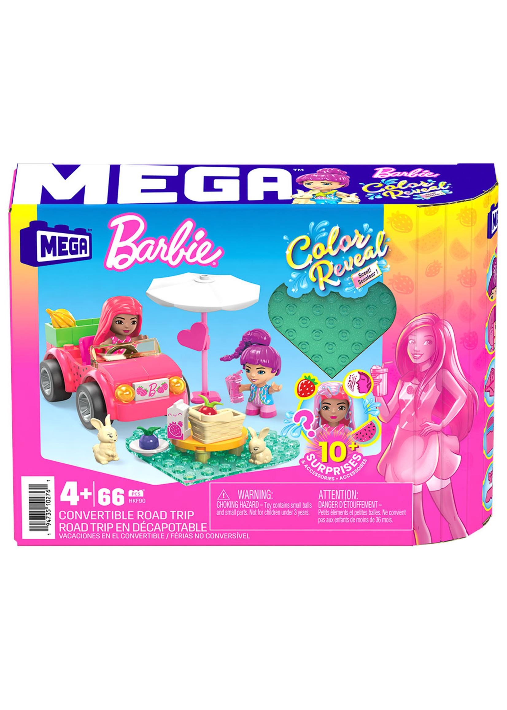 Mattel Mega Barbie - Color Reveal Scenteur - Road trip en décapotable