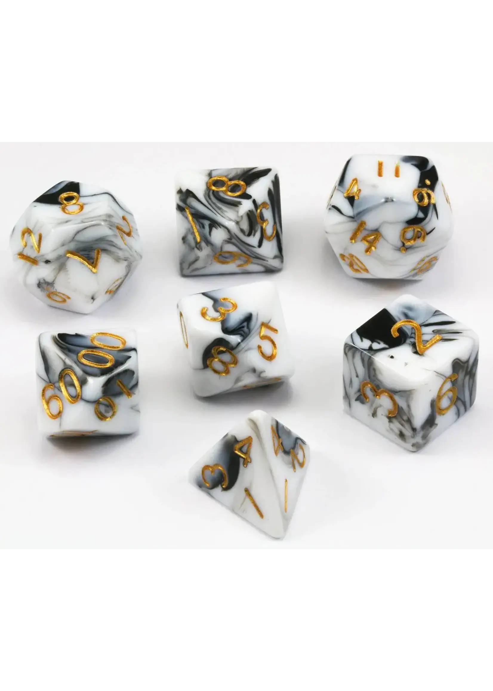 Chessex Dice Set - Marble w Gold numbers
