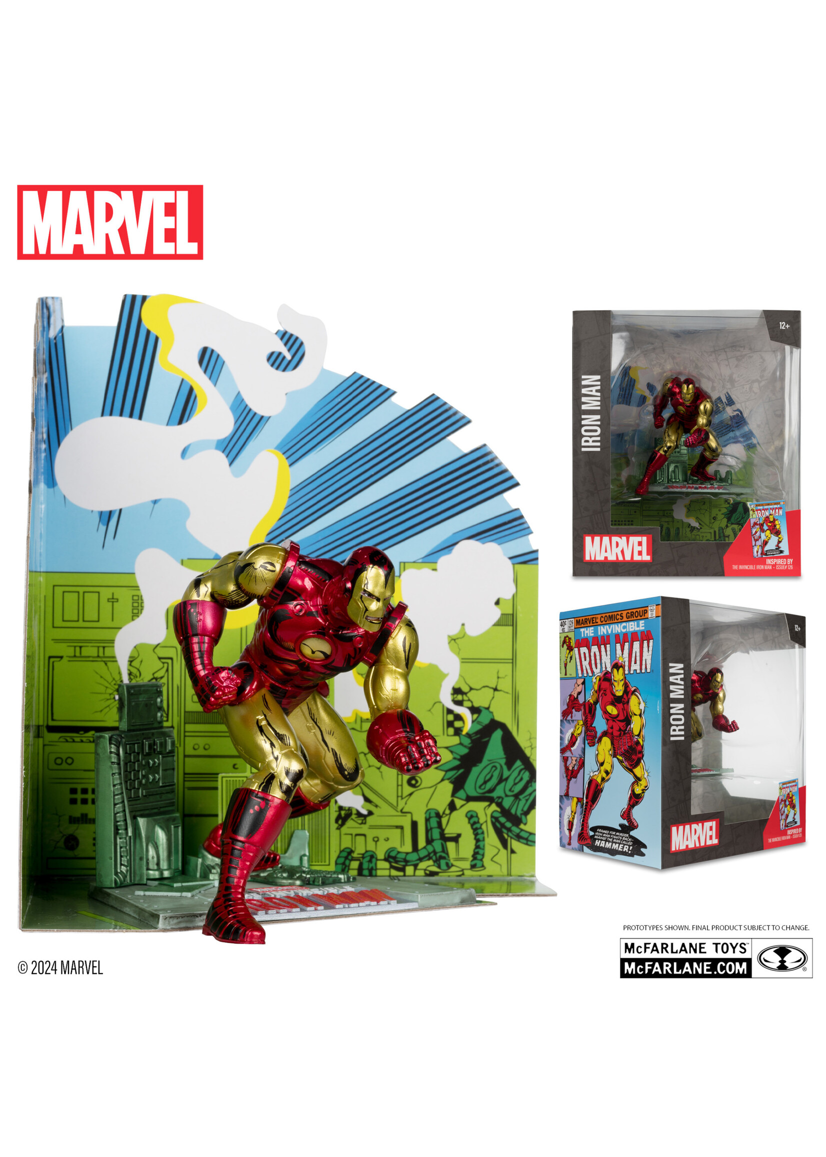 McFarlane toys Iron Man 1:10th Scale Collectible with Scene (The Invincible Iron Man #126)