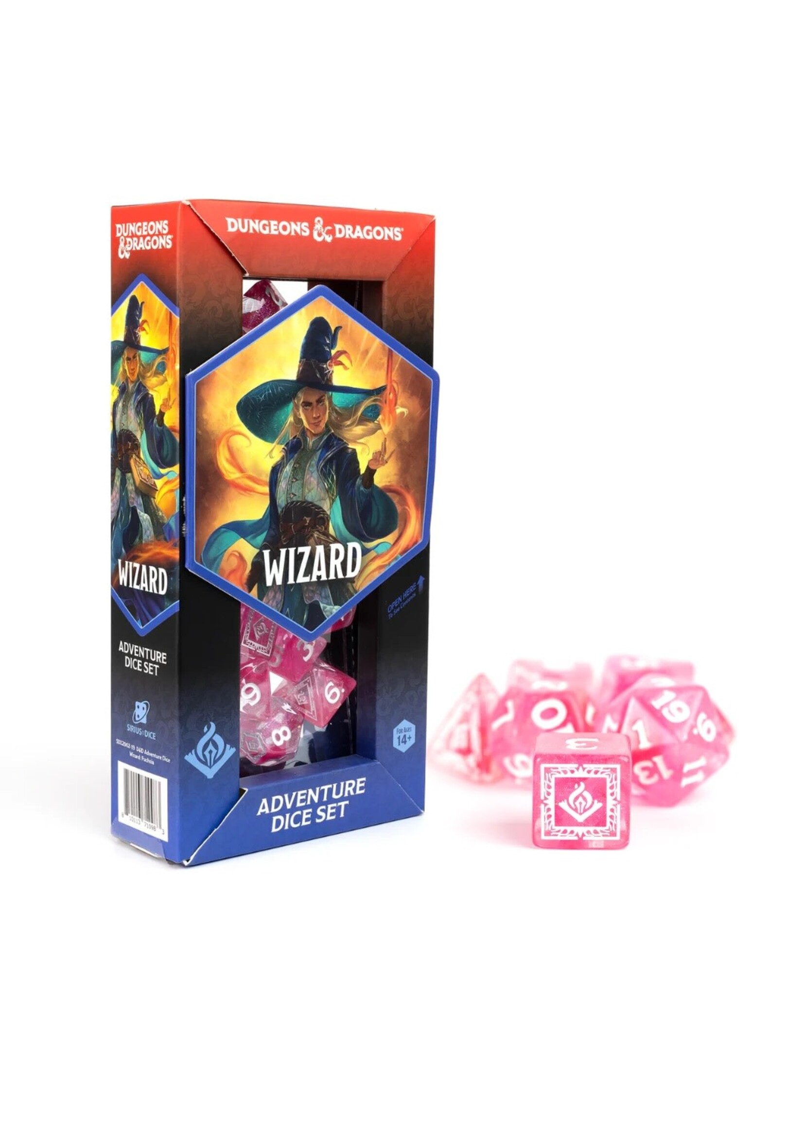 Sirius Dice DUNGEONS & DRAGONS  -  ADVENTURE DICE SET - WIZARD (PINK)