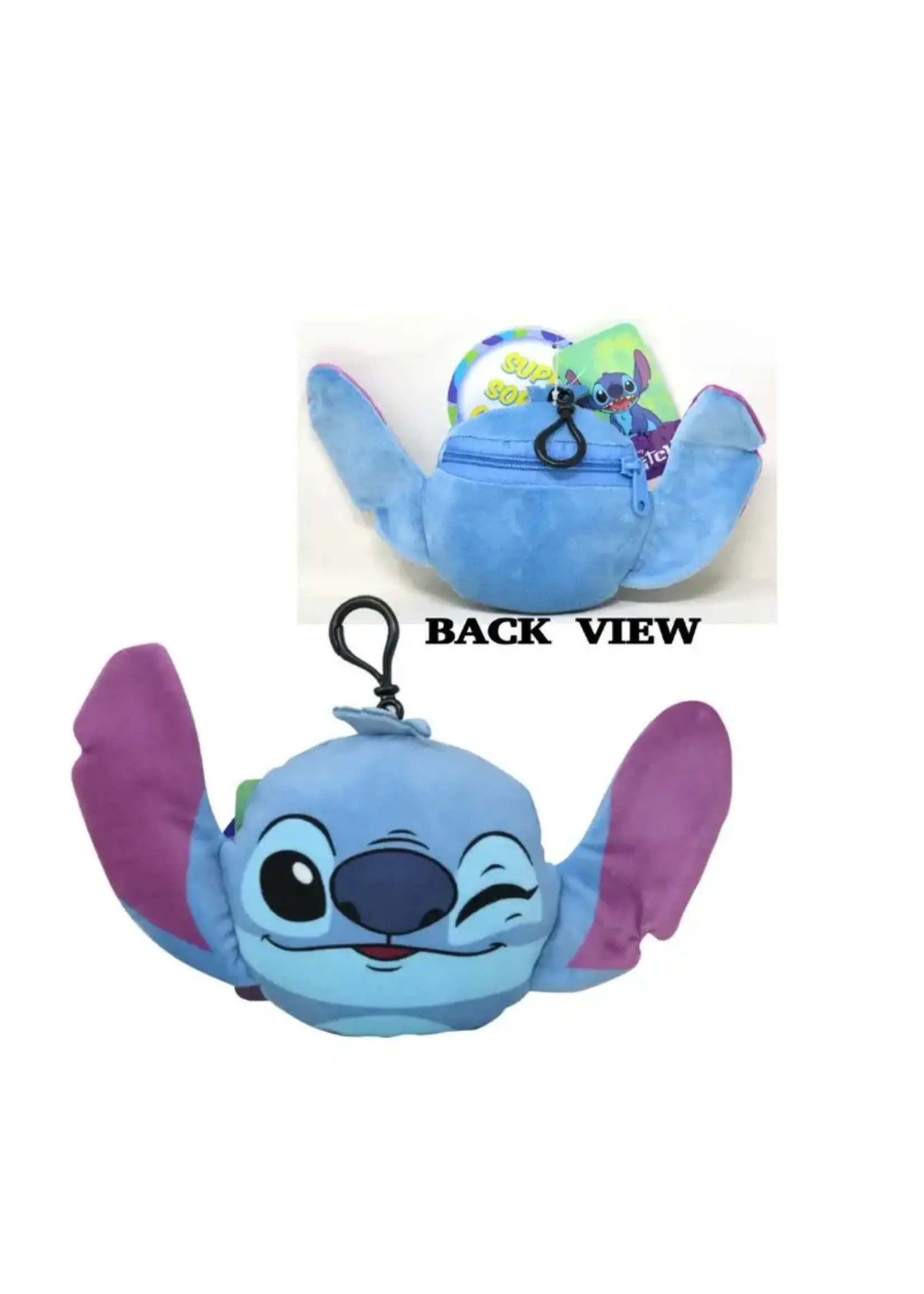 Disney Stitch 6" plush head zipper