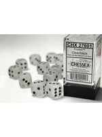 Chessex Frosted Clear/black 16mm d6 Dice Block (12 dice)