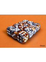 Chessex Gemini Copper-Steel/white 16mm d6 Dice Block (12 dice)