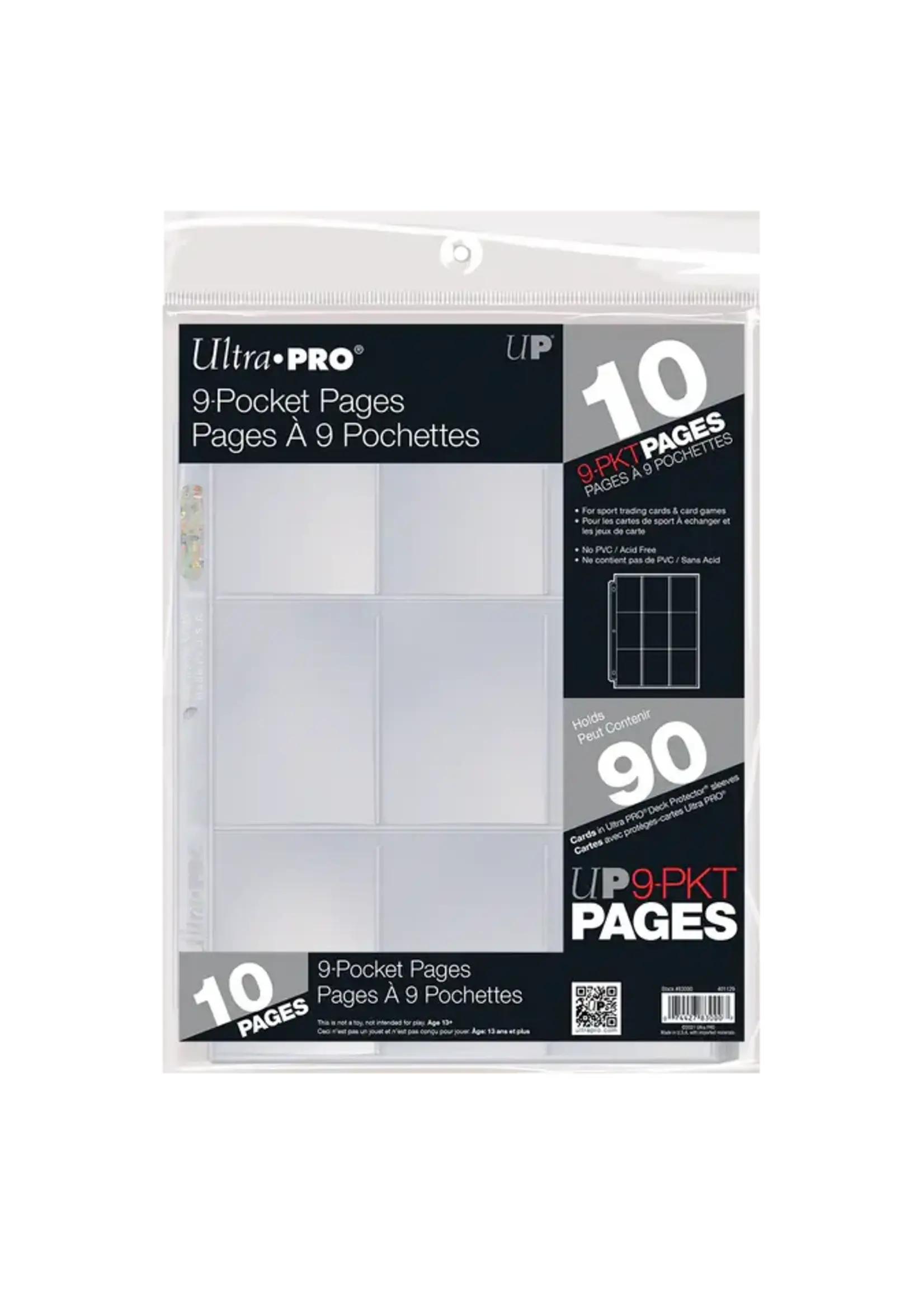 Upper Deck 9-Pocket Retail Page for Standard Size Cards (10ct)
