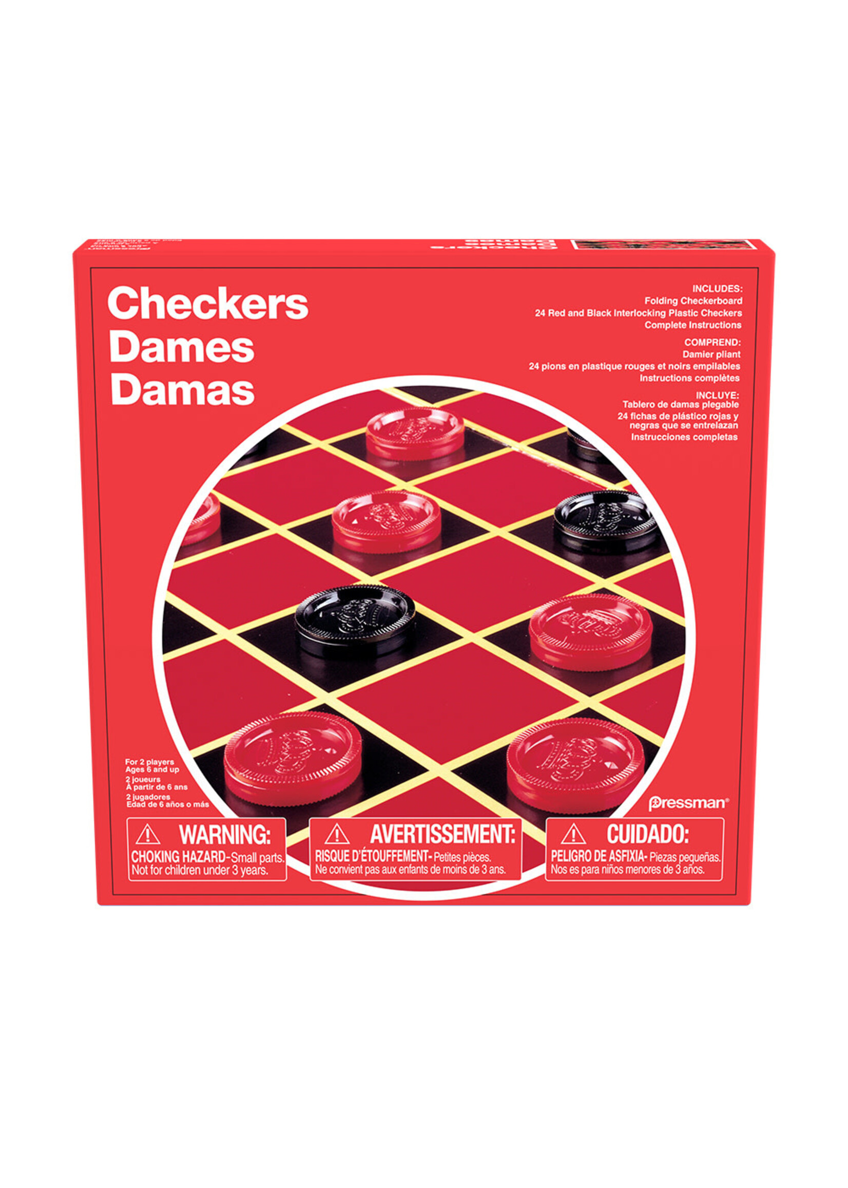 pressman Jeu Checkers - Trilingue