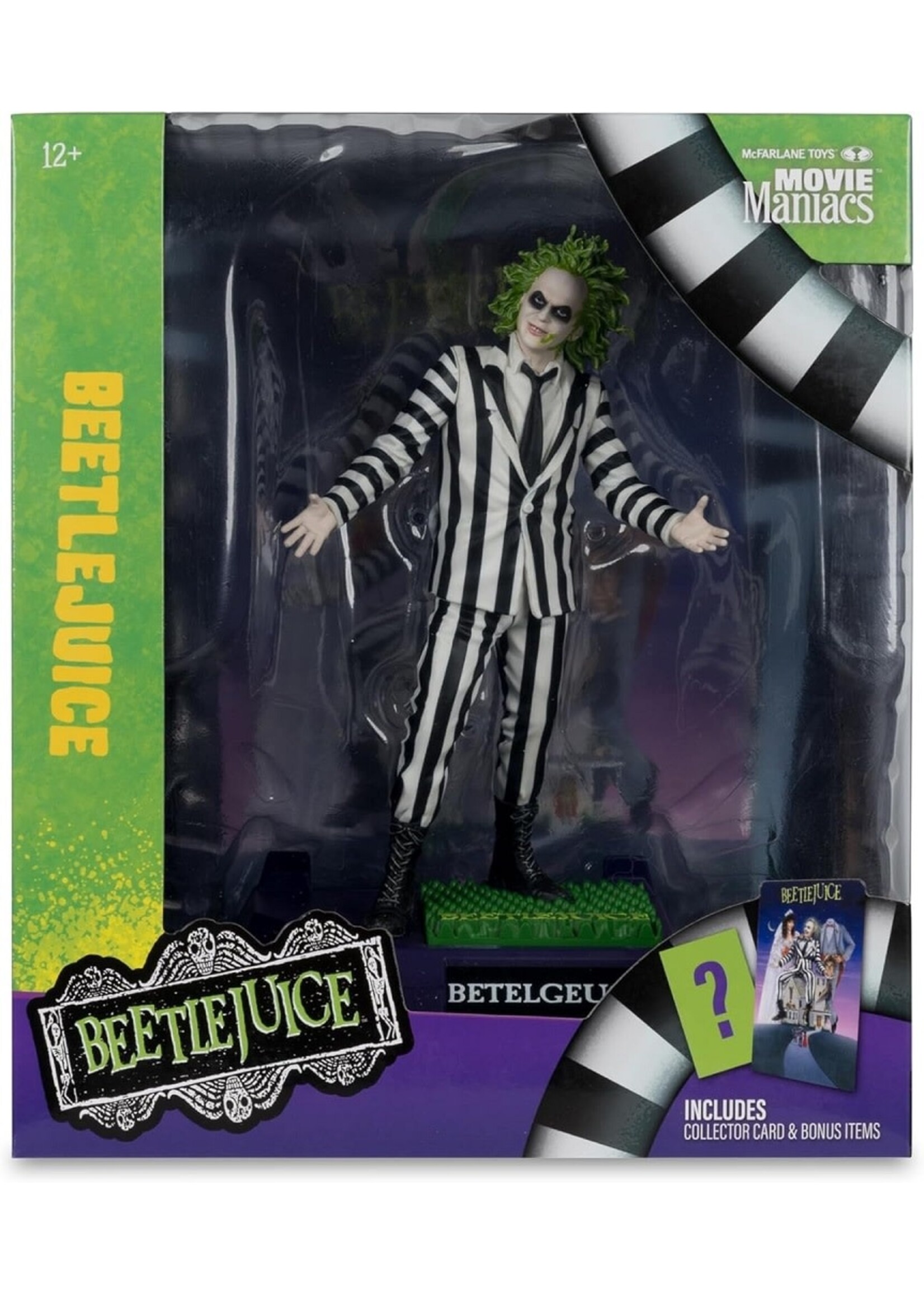 McFarlane toys BEETLEJUICE IN STRIPED SUIT FIGURE - MOVIE MANIACS