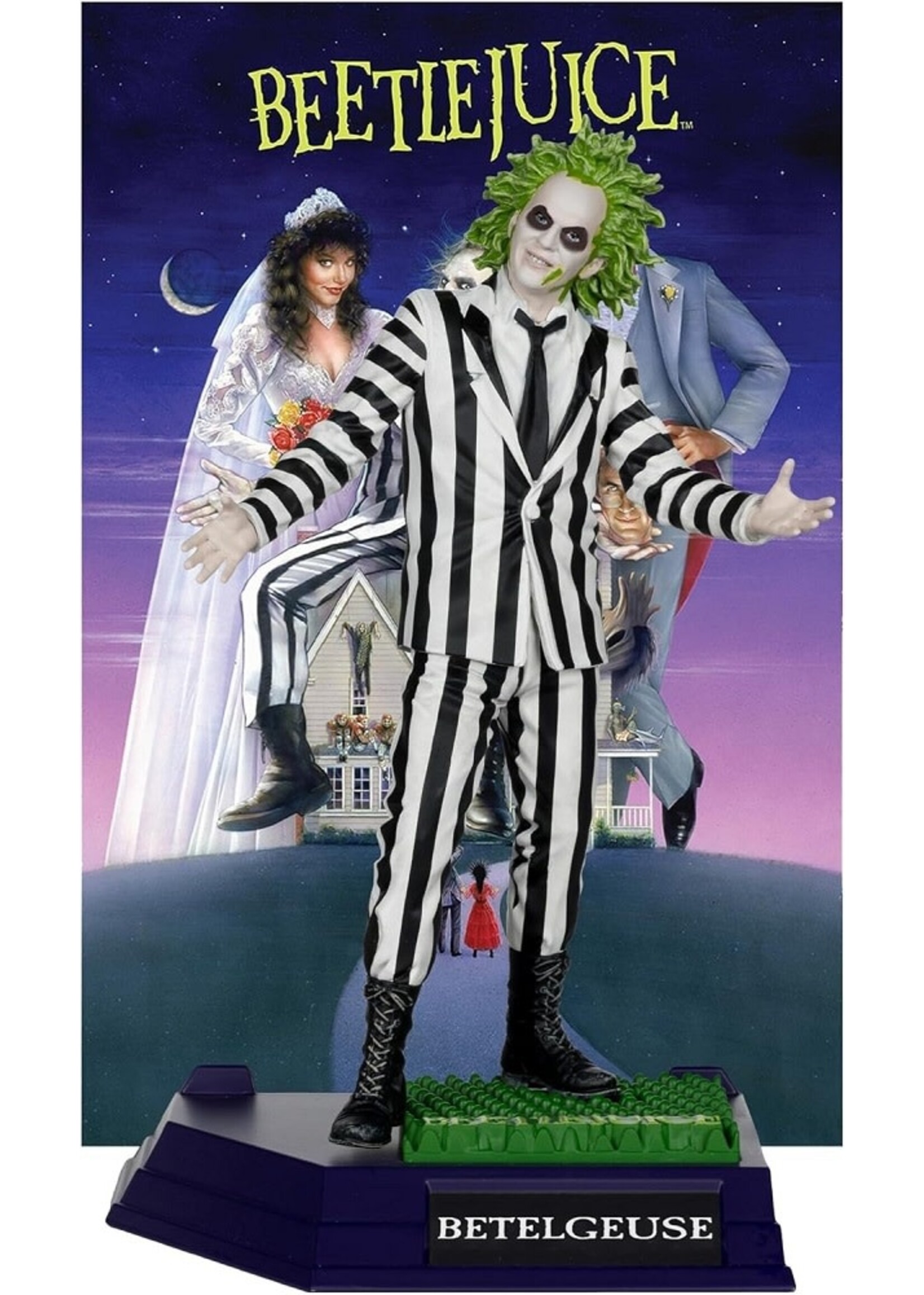McFarlane toys BEETLEJUICE IN STRIPED SUIT FIGURE - MOVIE MANIACS