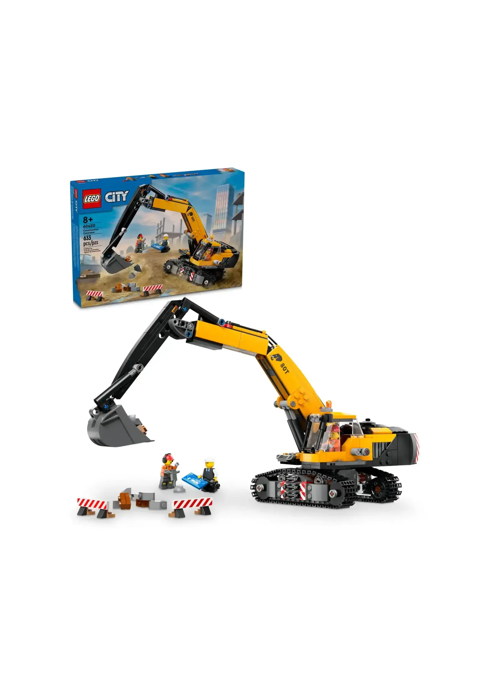 LEGO Excavatrice de construction jaune - 60420