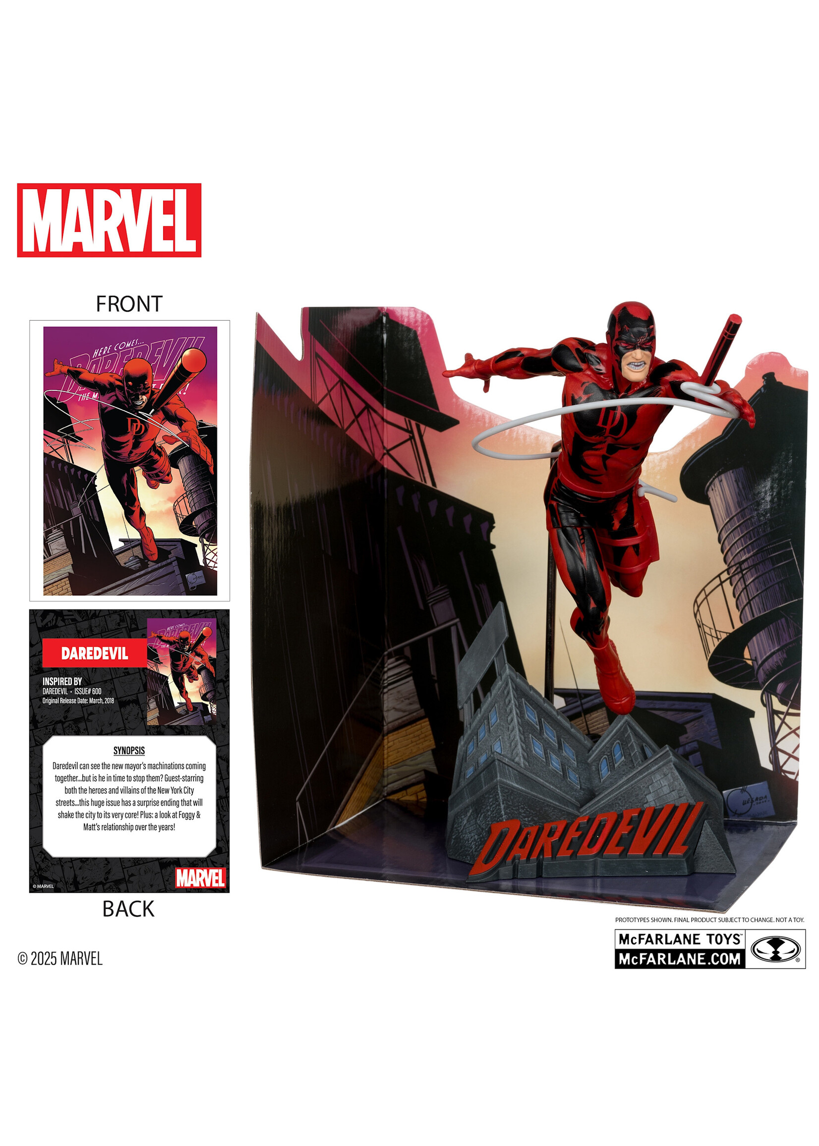 McFarlane toys Daredevil 1:10th Scale Collectible with Scene (Daredevil #600)