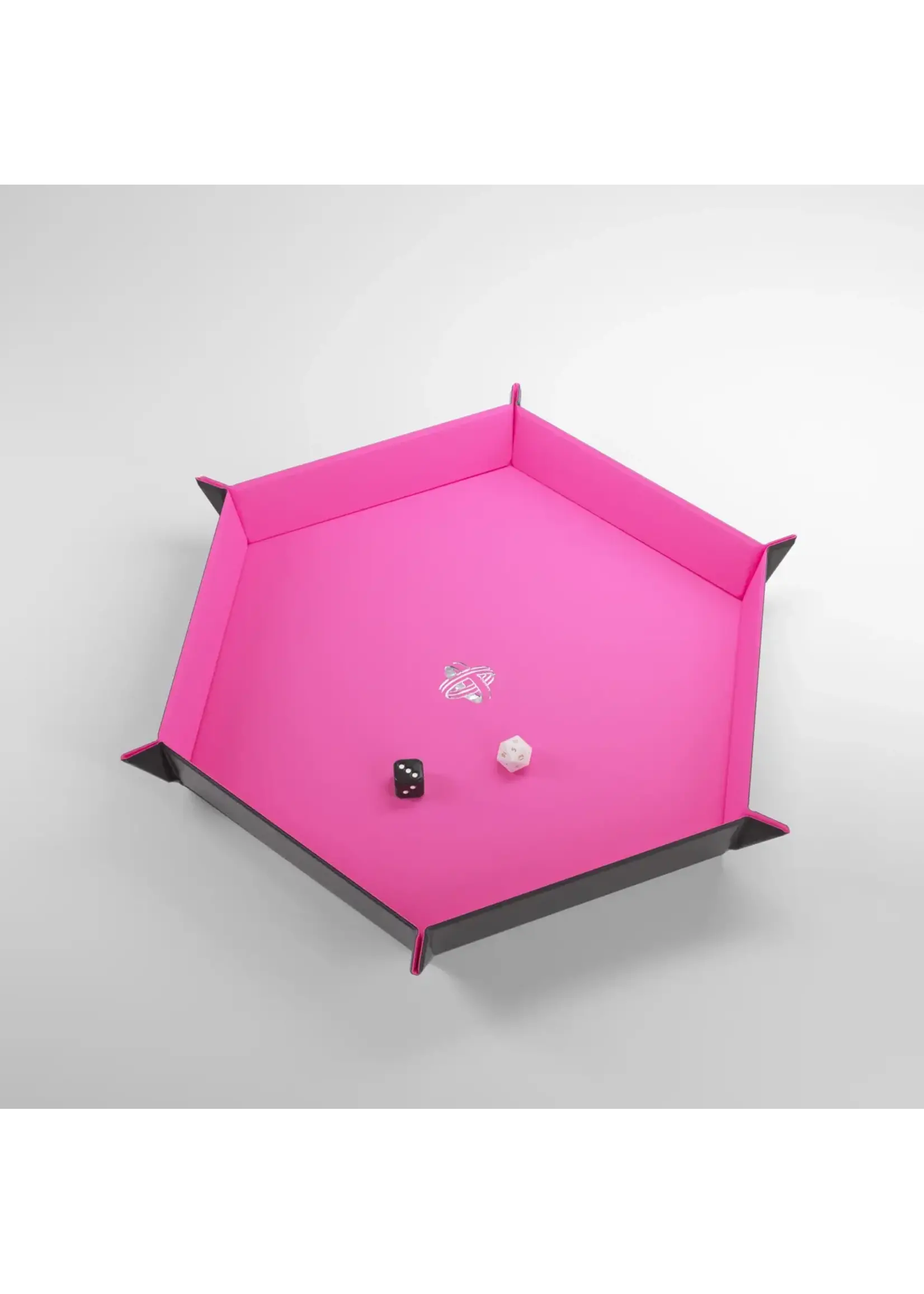 Gamegenic Magnetic Dice Tray - Hexagonal - Black/Pink