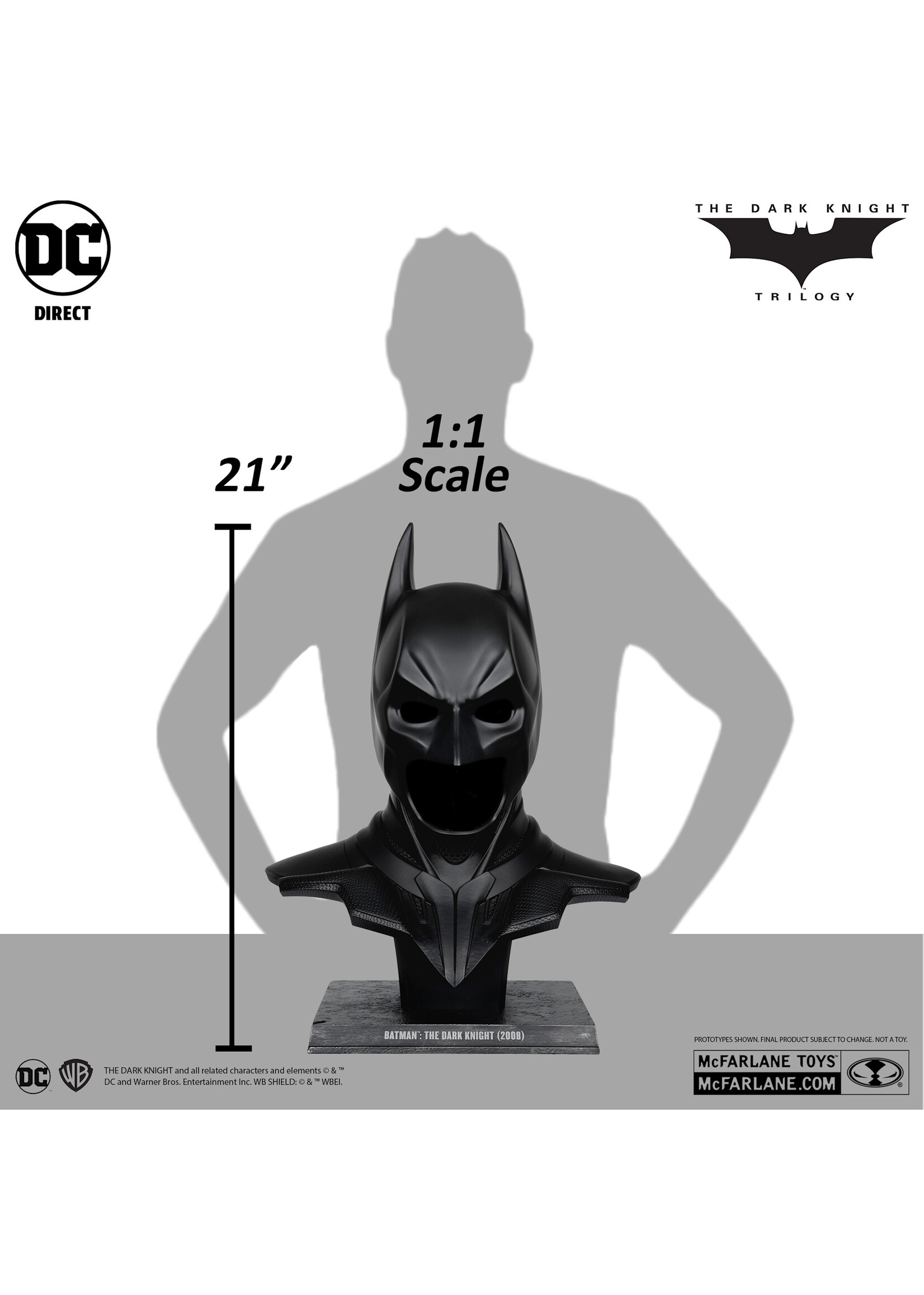 McFarlane toys Batman: The Dark Knight (2008) Cowl Replica 1:1 Scale