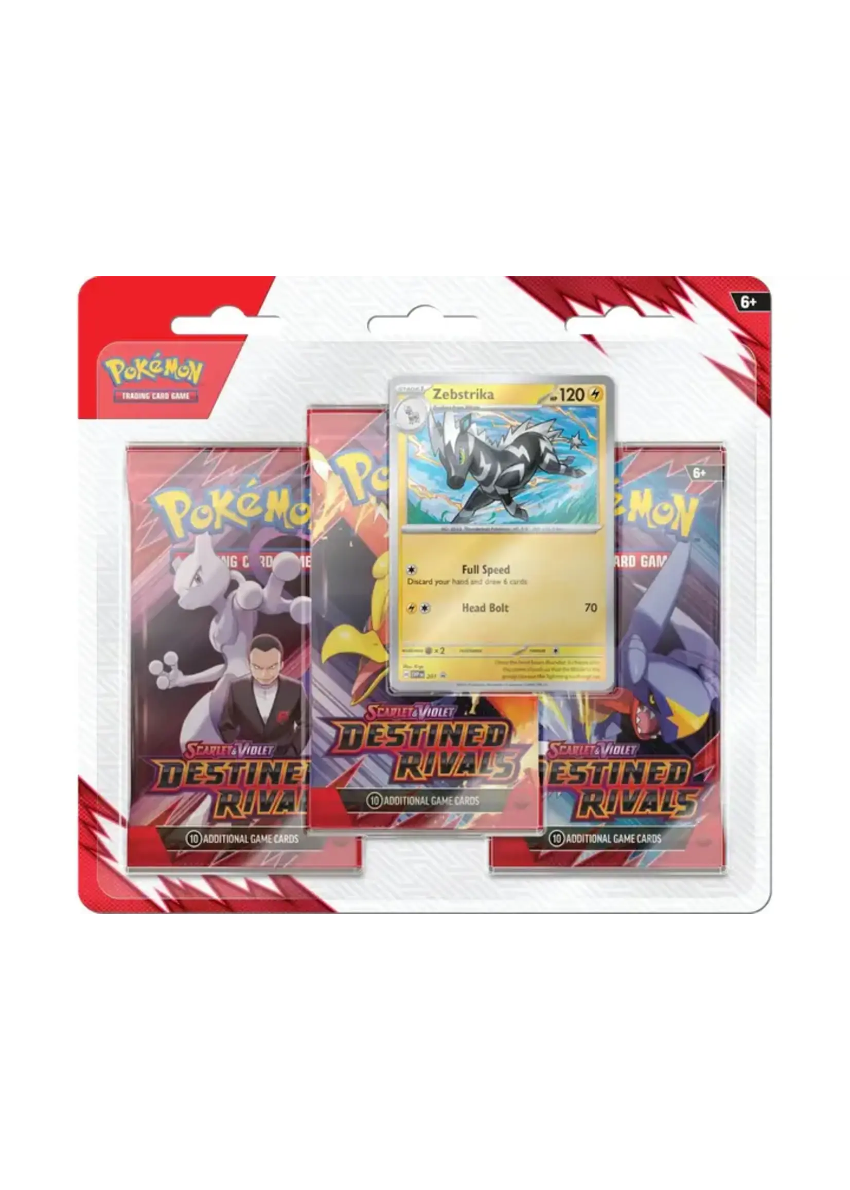 The Pokémon Company International Scarlet and Violet - Destined Rivals - 3 Pack Blister - Zebstrika