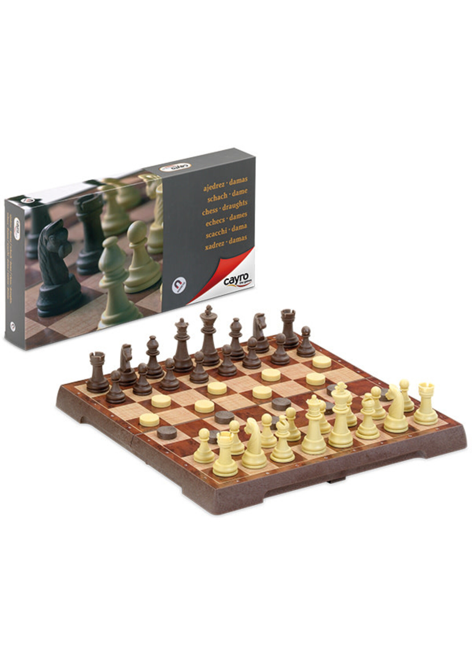 Cayro magnetic Chess and Draughts large Cayro