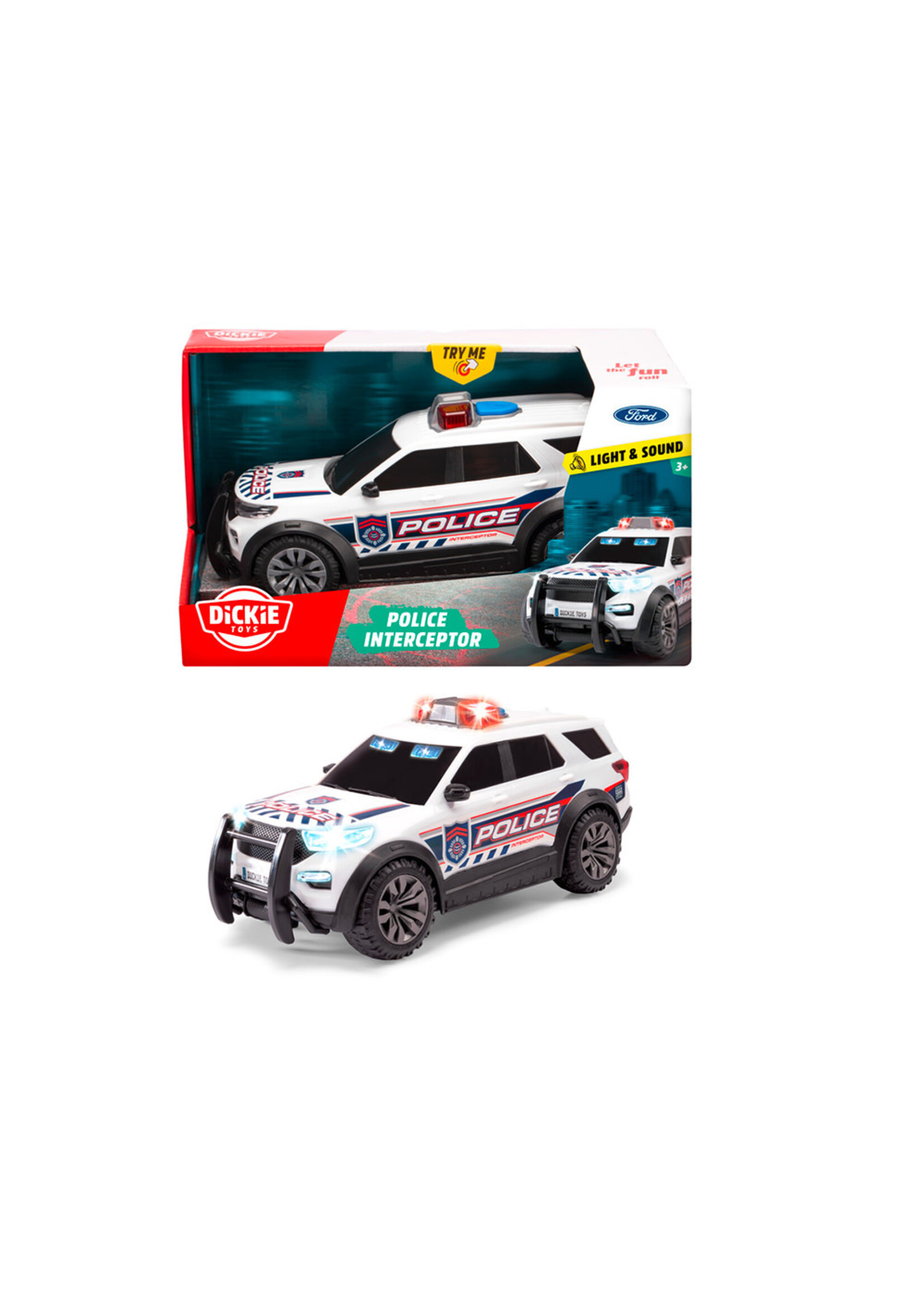 Dickie Toys Action Series -Ford Police d'Intervention Son et lumière 27,5 cm