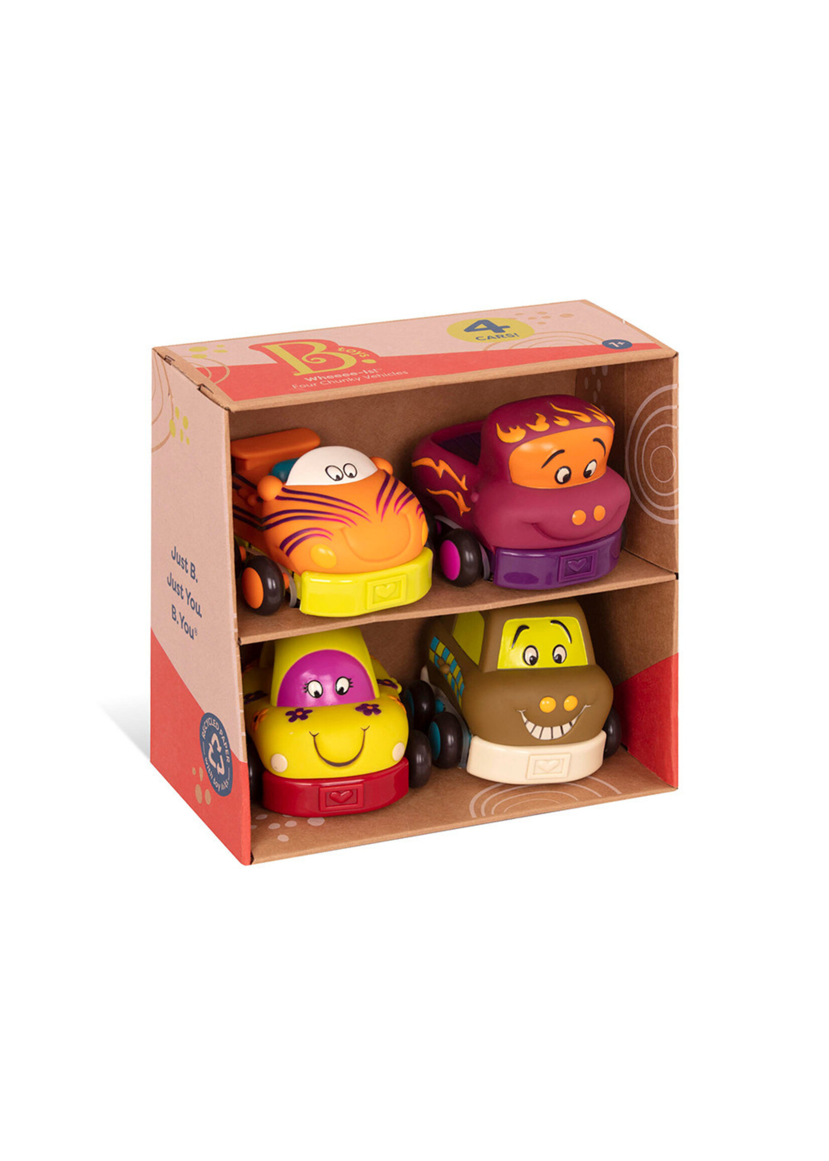 B.Toys B.Active - Quatre autos à friction "Wheee'ls!"