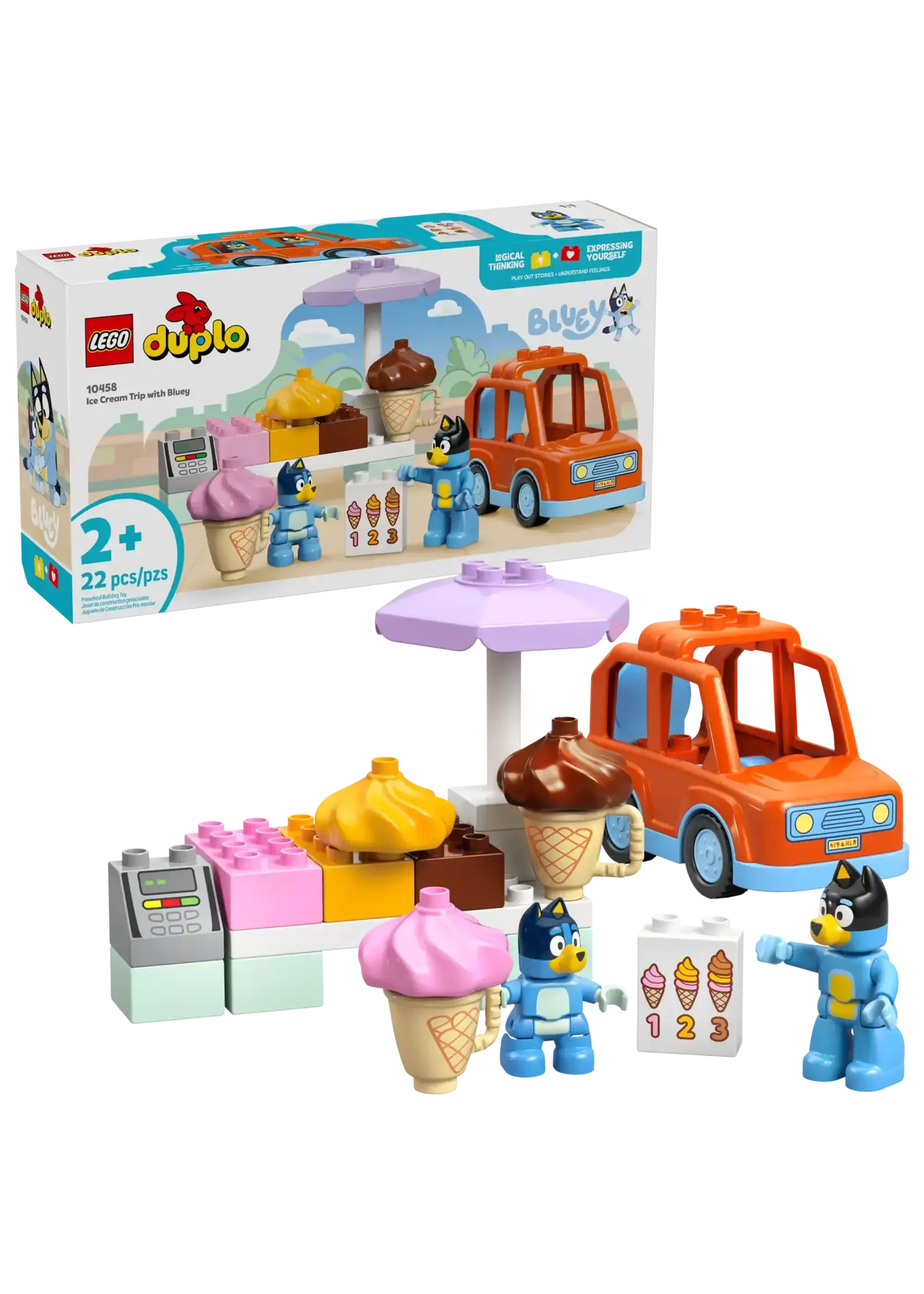LEGO La visite au comptoir de crème glacée avec Bluey - 10458