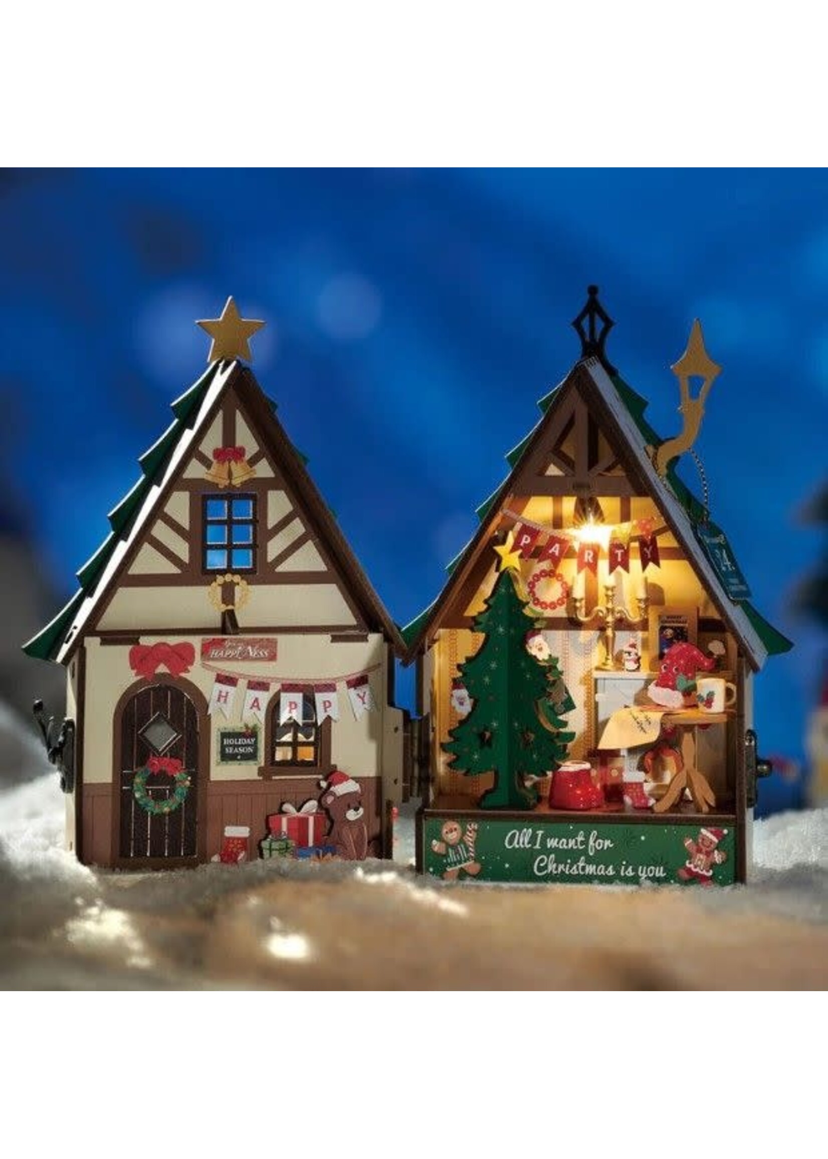Robotime Maison de Noël scintillante