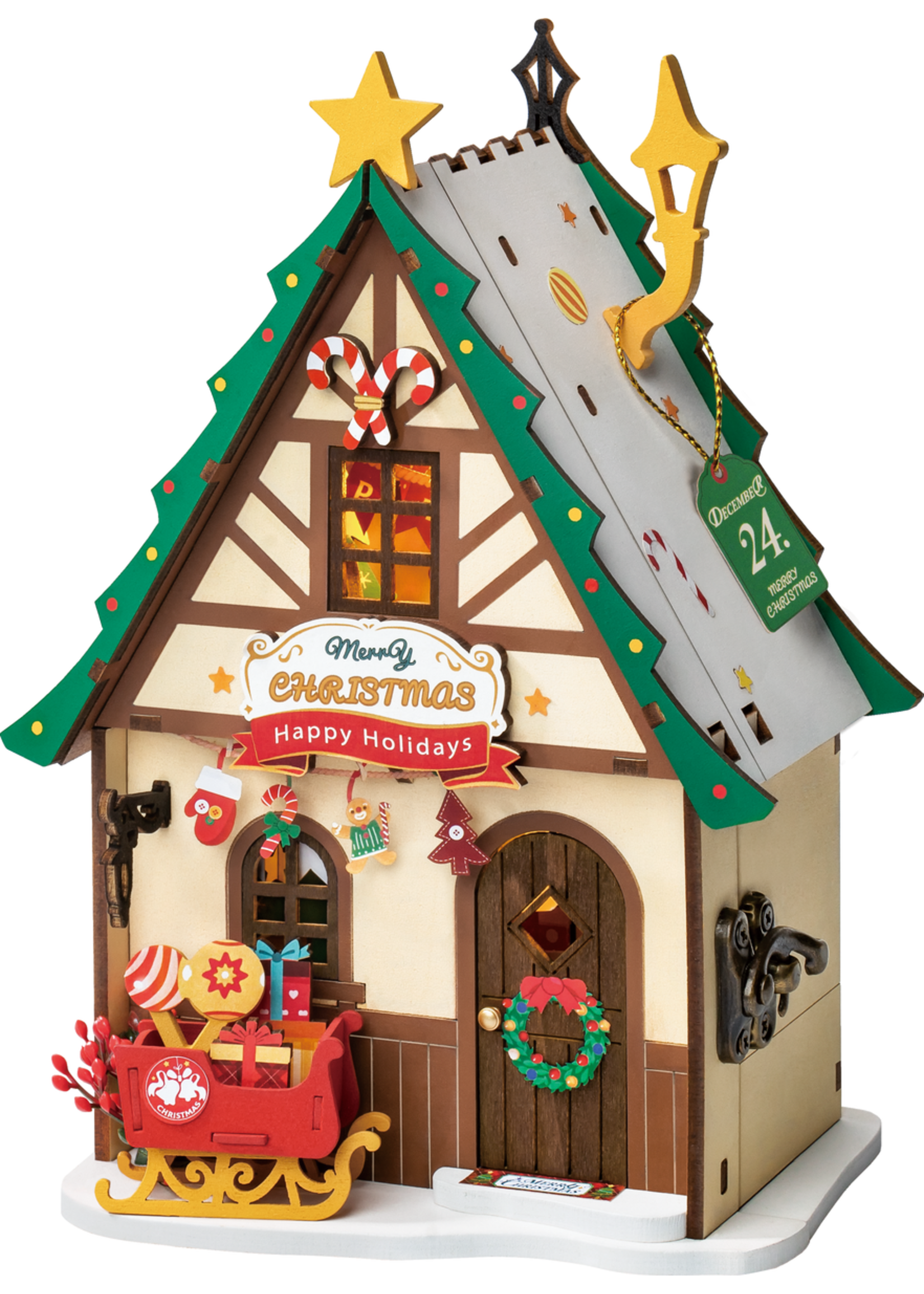 Robotime Maison de Noël scintillante