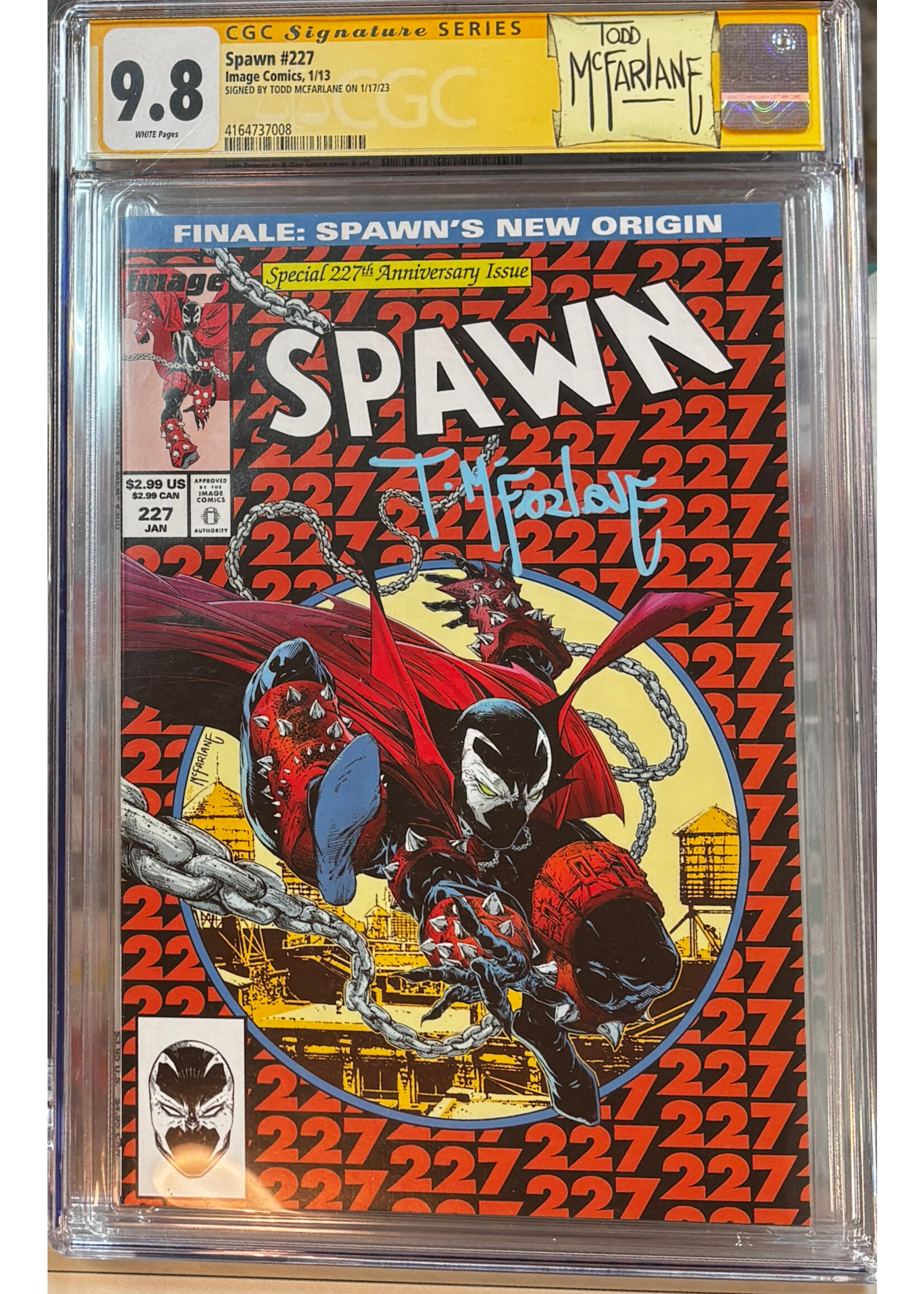 Spawn Spawn #227 Amazing Spider-Man #300 cover homage - SIGNED BY TODD MCFARLANE - CGC Graded 9.8