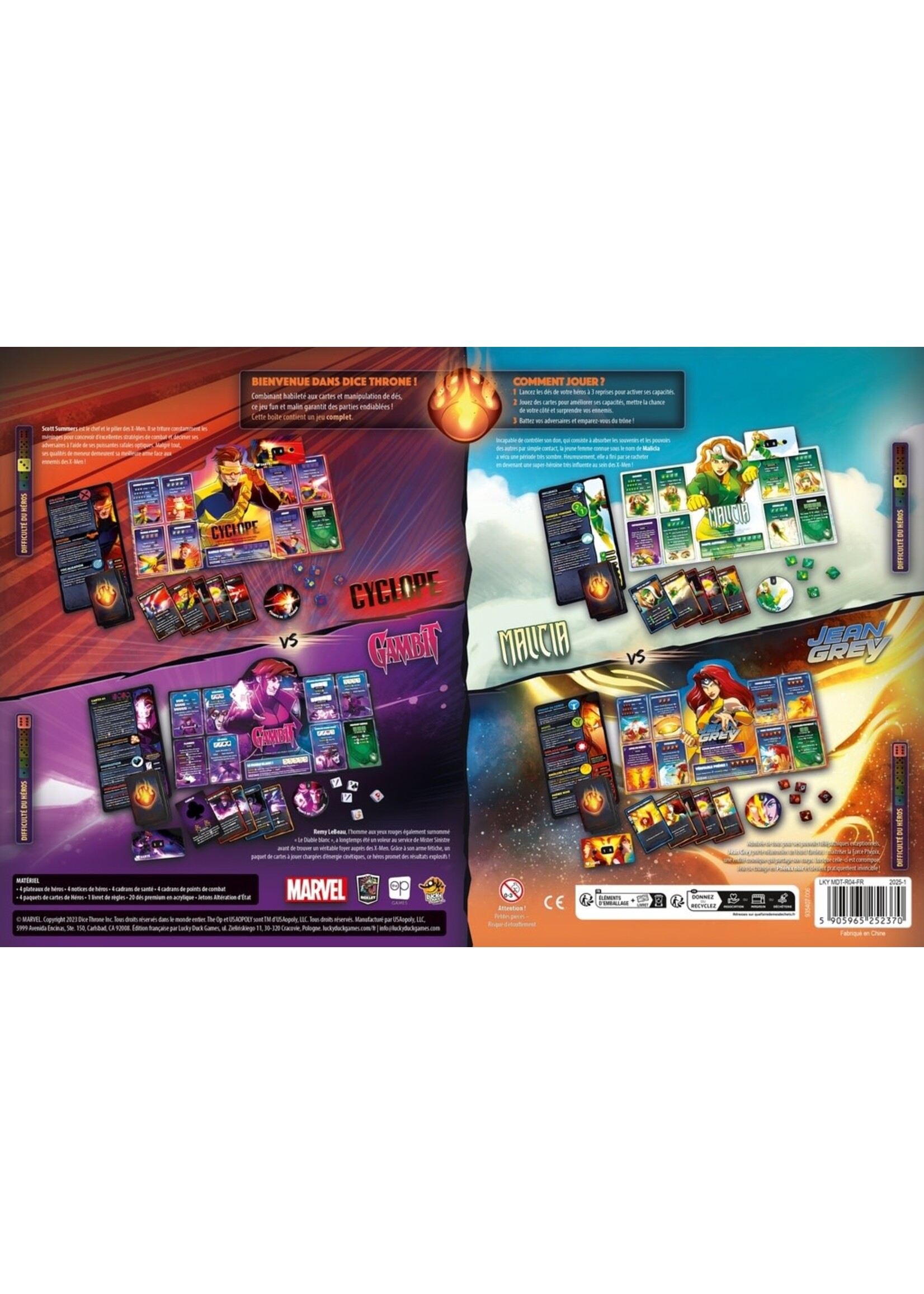 Dice Throne Marvel Dice Throne - X-Men : Cyclops vs. Gambit vs. Rogue vs. Jean Grey - FR