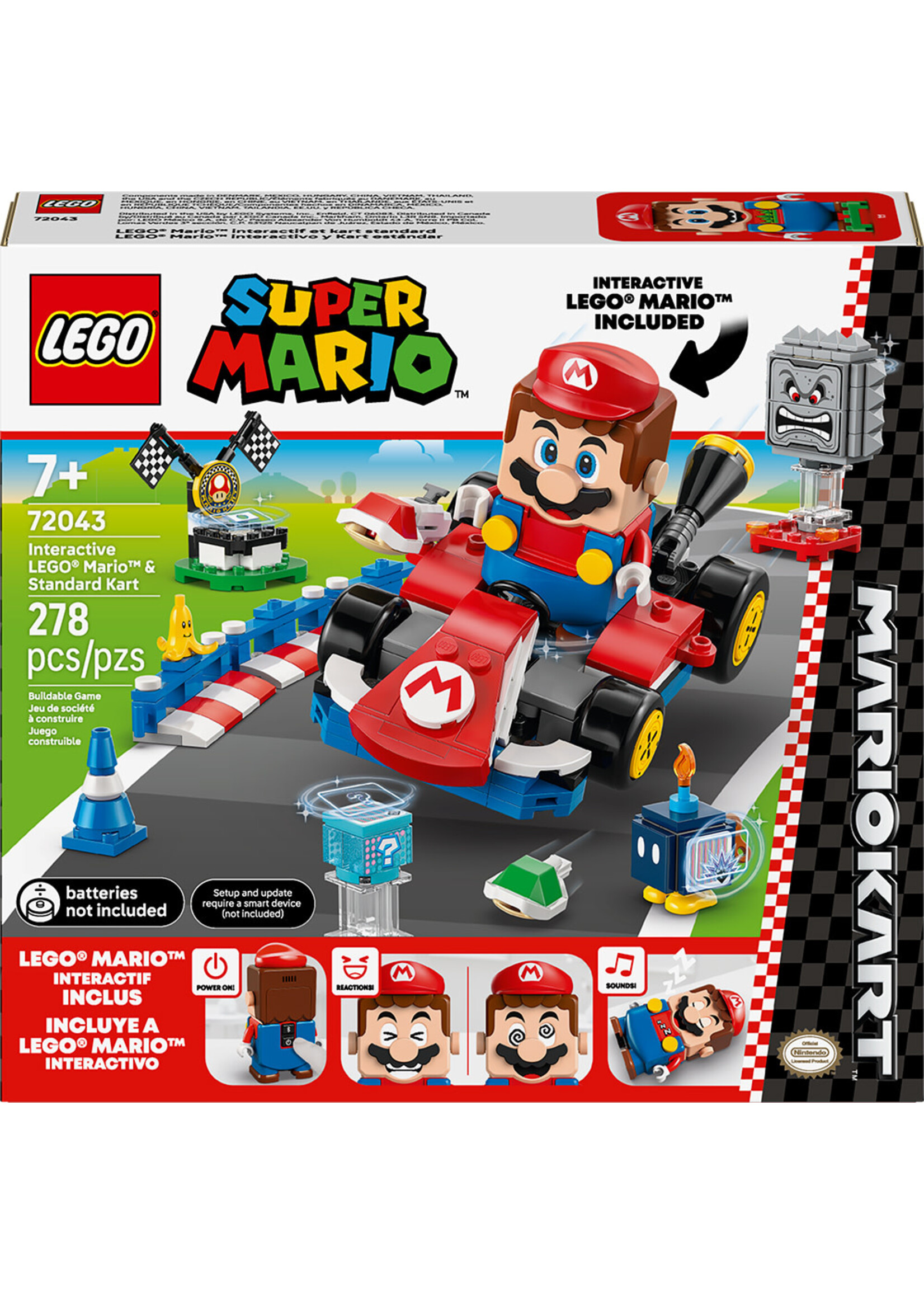 LEGO Mario Kart – Mario interactif et kart standard - 72043