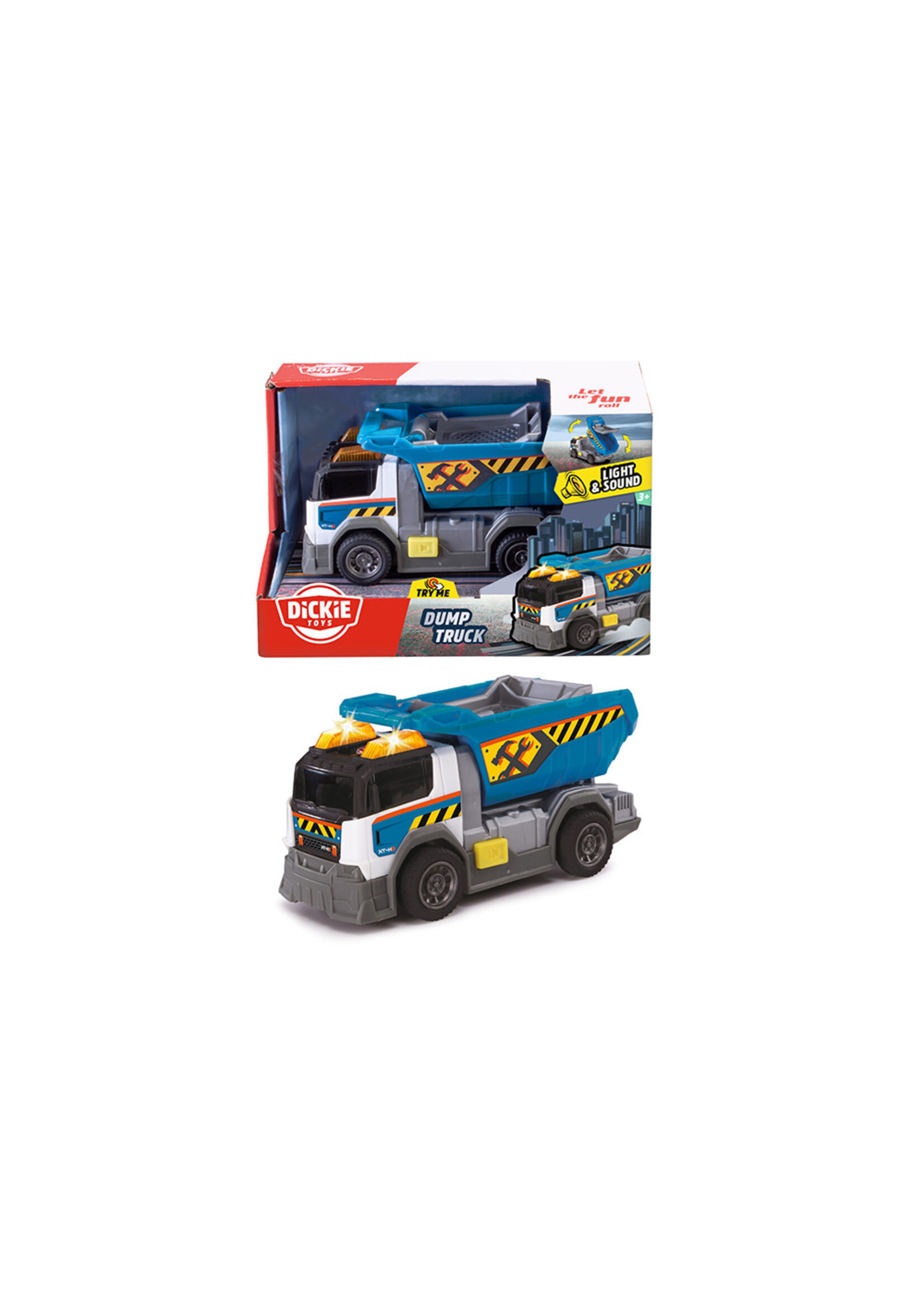 Dickie Toys Camion-benne 15 cm Son & Lunière