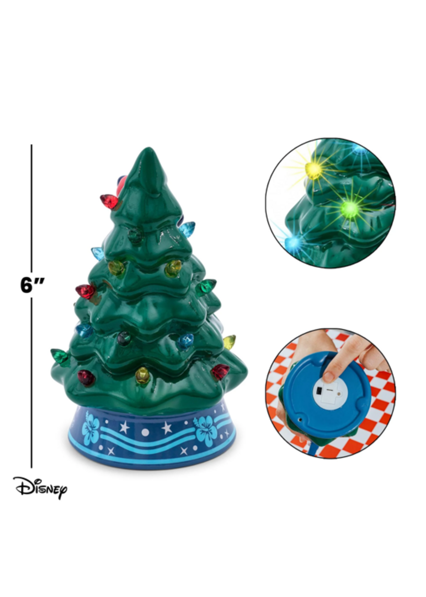 Ukonic Stitch ceramic Christmas tree - 6in