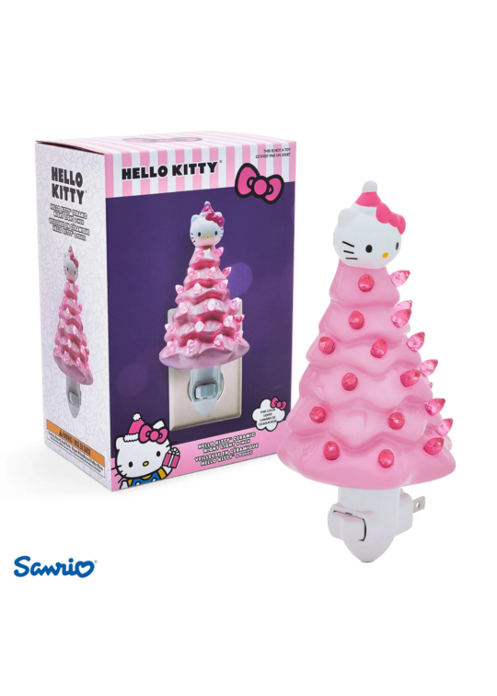 Ukonic HOLIDAY CHRISTMAS TREE PLUG IN NIGHT LIGHT - 6” - HELLO KITTY