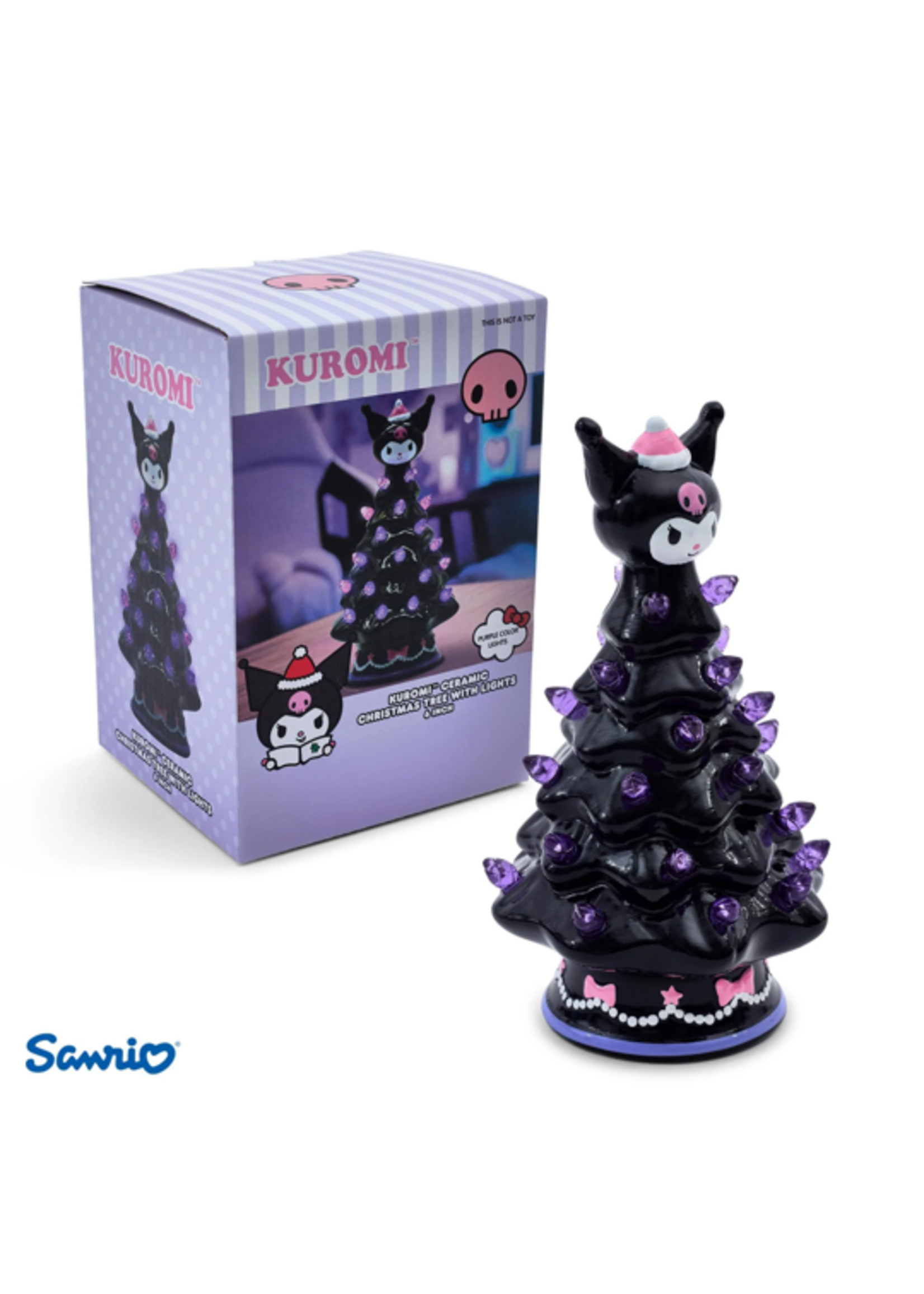 Ukonic HOLIDAY LIGHT UP CERAMIC CHRISTMAS TREE - 6” - HELLO KITTY KUROMI