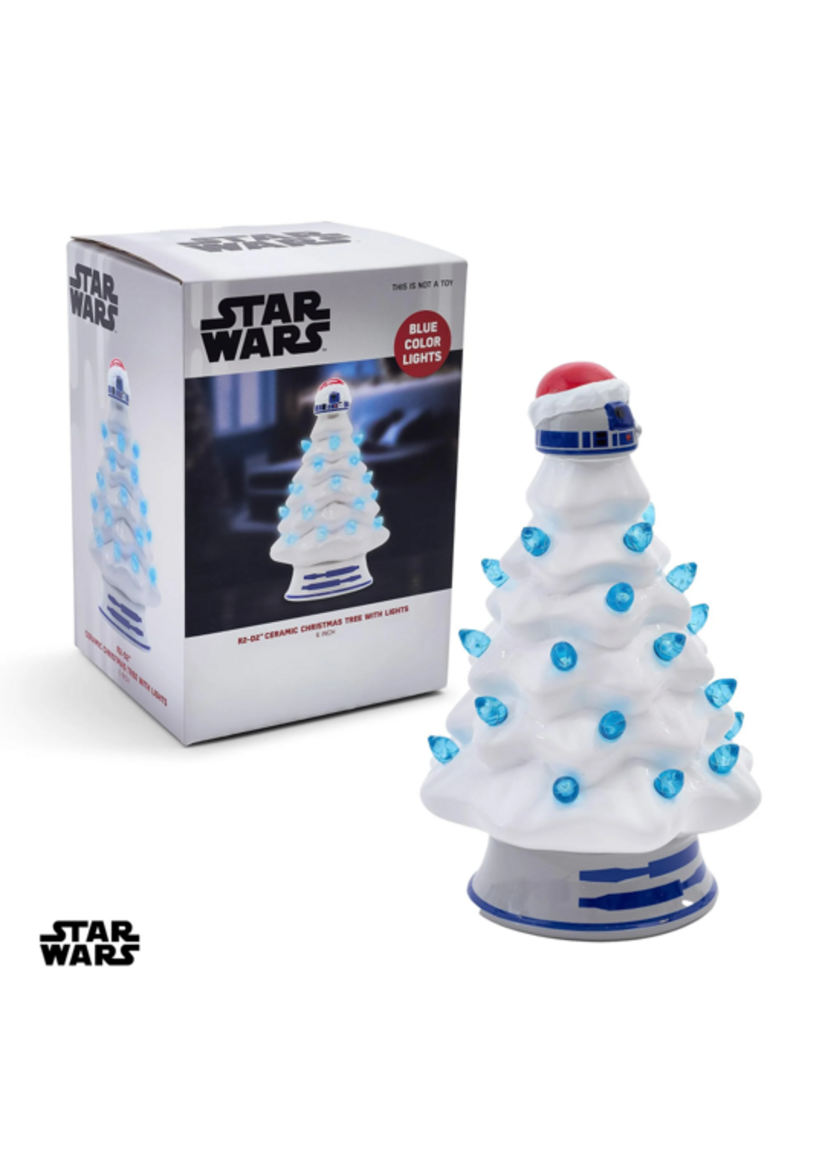 Ukonic HOLIDAY LIGHT UP CERAMIC CHRISTMAS TREE - 6” - STAR WARS R2D2