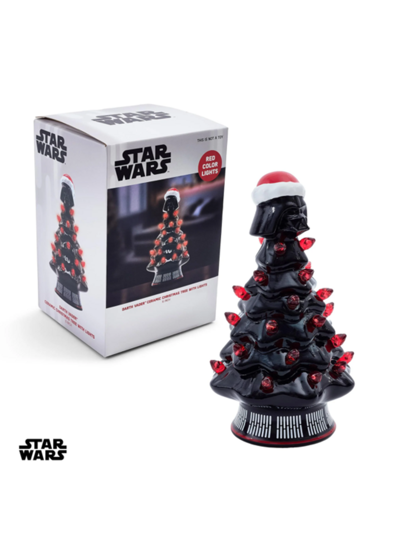 Ukonic HOLIDAY LIGHT UP CERAMIC CHRISTMAS TREE - 6” - STAR WARS DARTH VADER