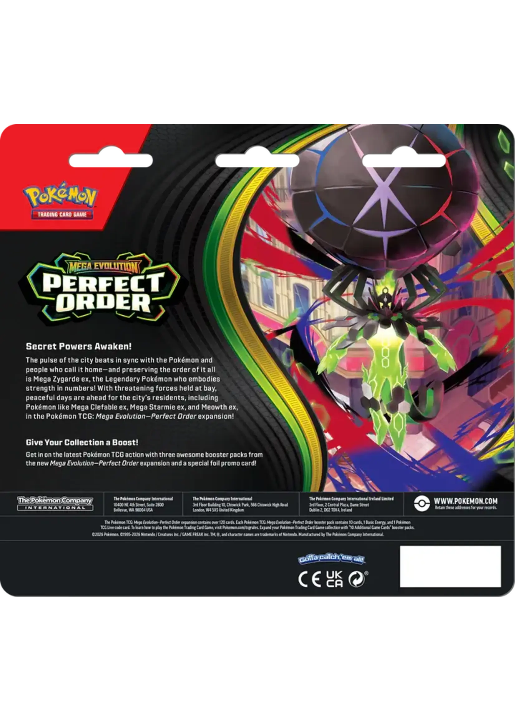 The Pokémon Company International Mega Evolution - Perfect Order - Blister Pack - Three Boosters - Chikorita Promo Card
