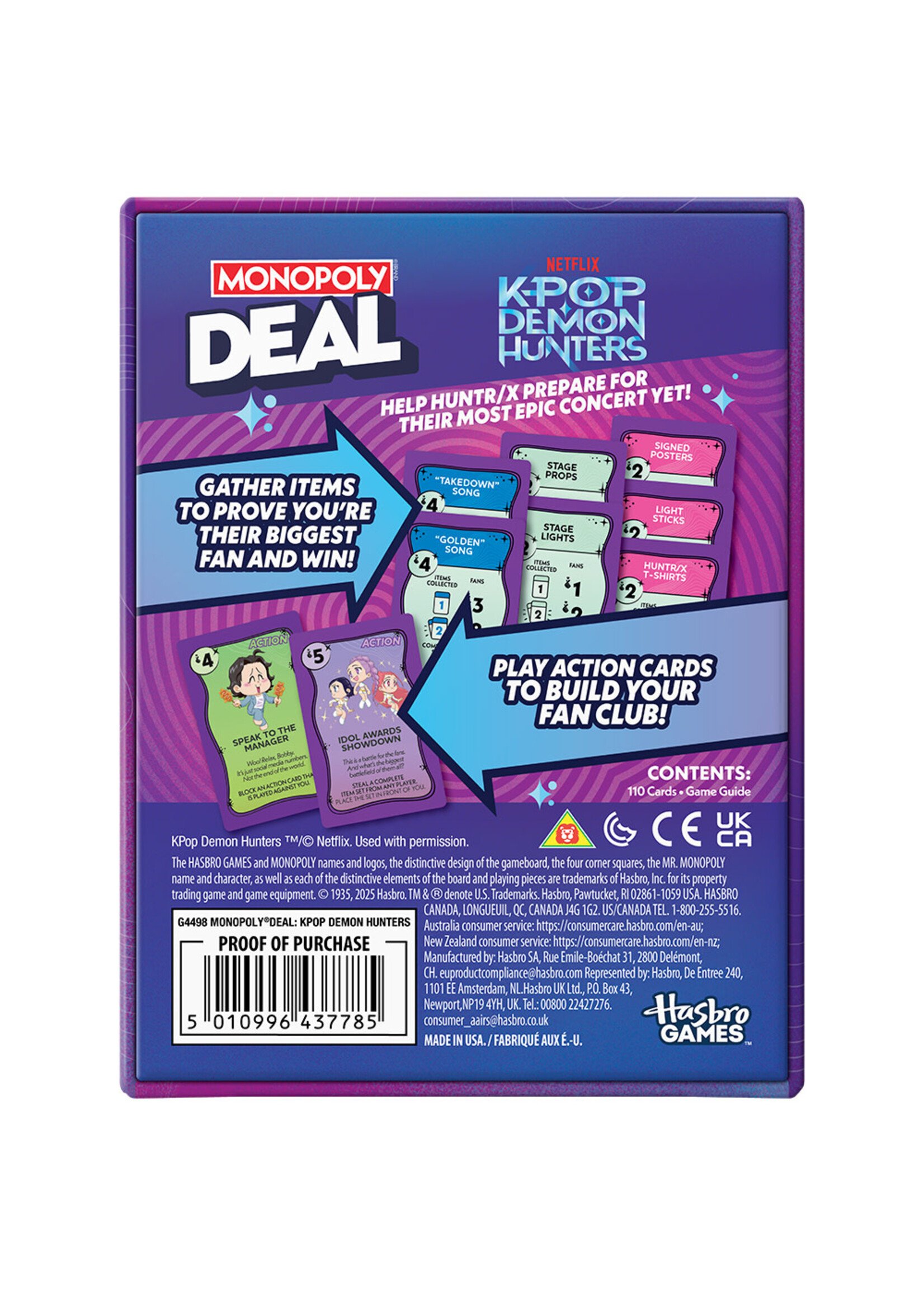 Hasbro Games Jeu Monopoly Deal K-Pop Demon Hunters