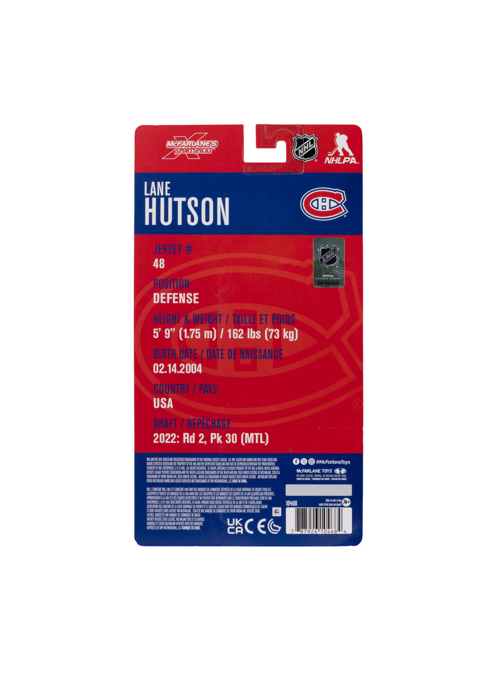 McFarlane toys Lane Hutson (Montreal Canadiens) 6" Articulated Figure