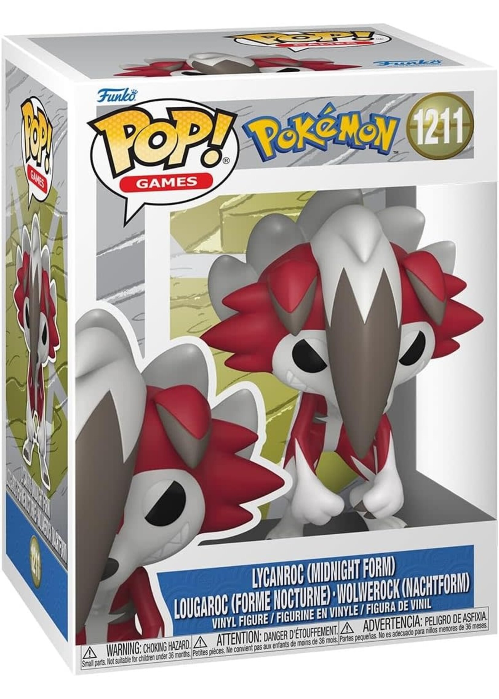Pop! Games POKEMON  # 1211  -  POP! VINYL FIGURE OF LYCANROC - MIDNIGHT FORM (4 INCH)