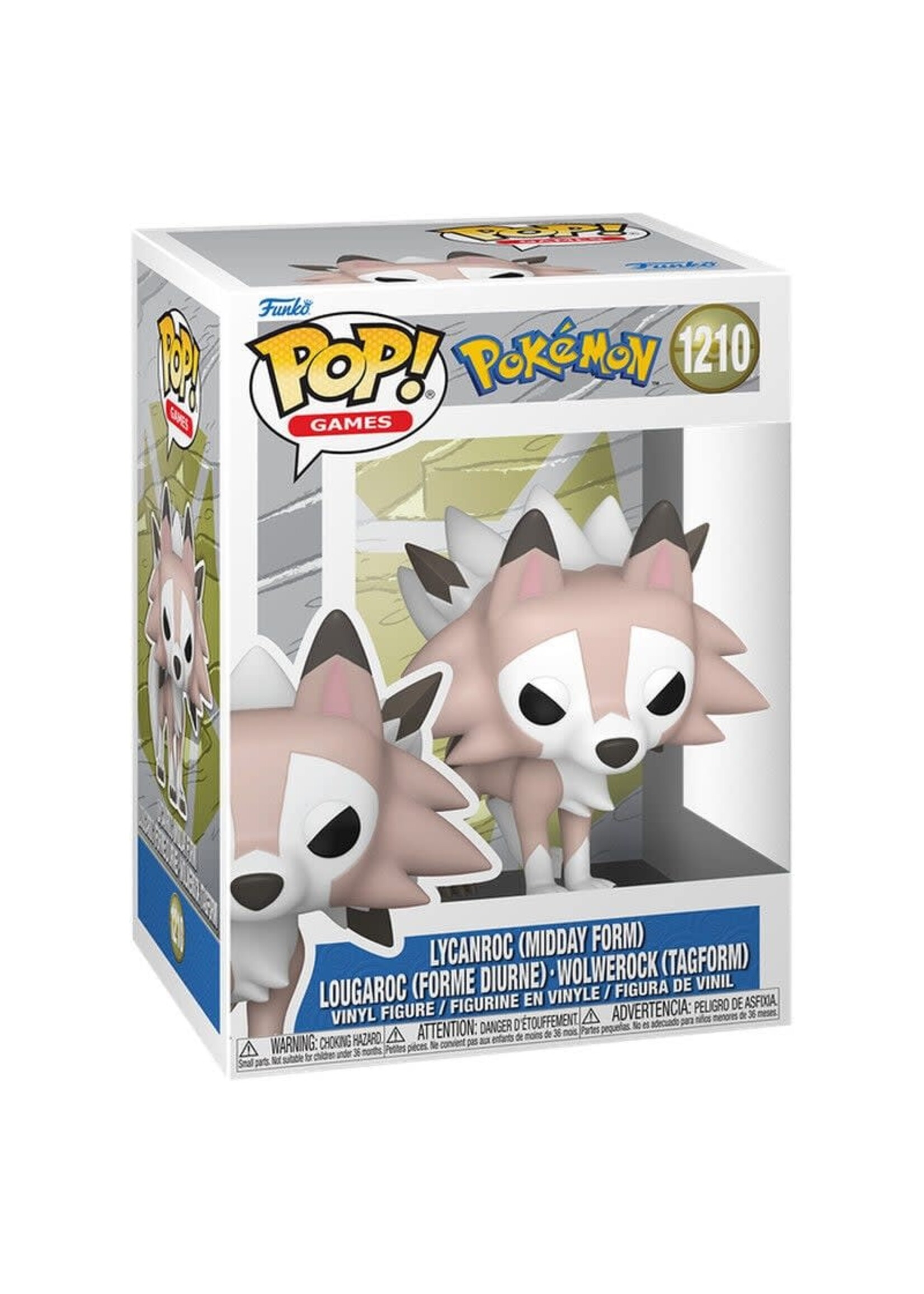 Pop! Games POKEMON  # 1210  -  POP! VINYL FIGURE OF LYCANROC - MIDDAY FORM (4 INCH)