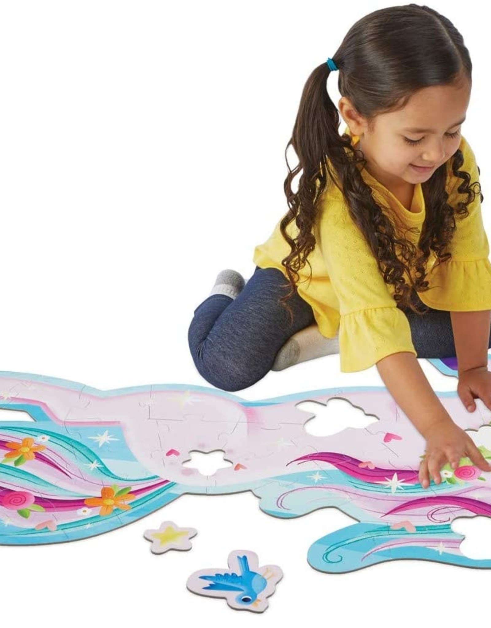 Peaceable Kingdom Shimmery Unicorn Floor Puzzle 44pc