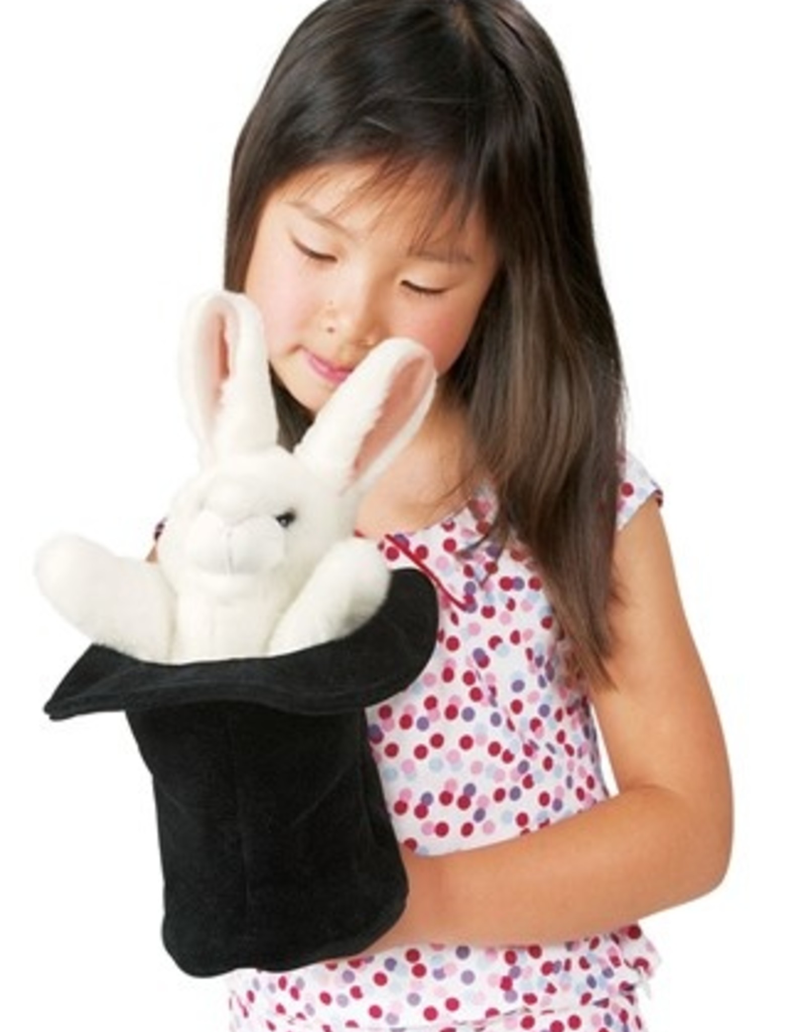 Folkmanis Rabbit in Hat Hand Puppet