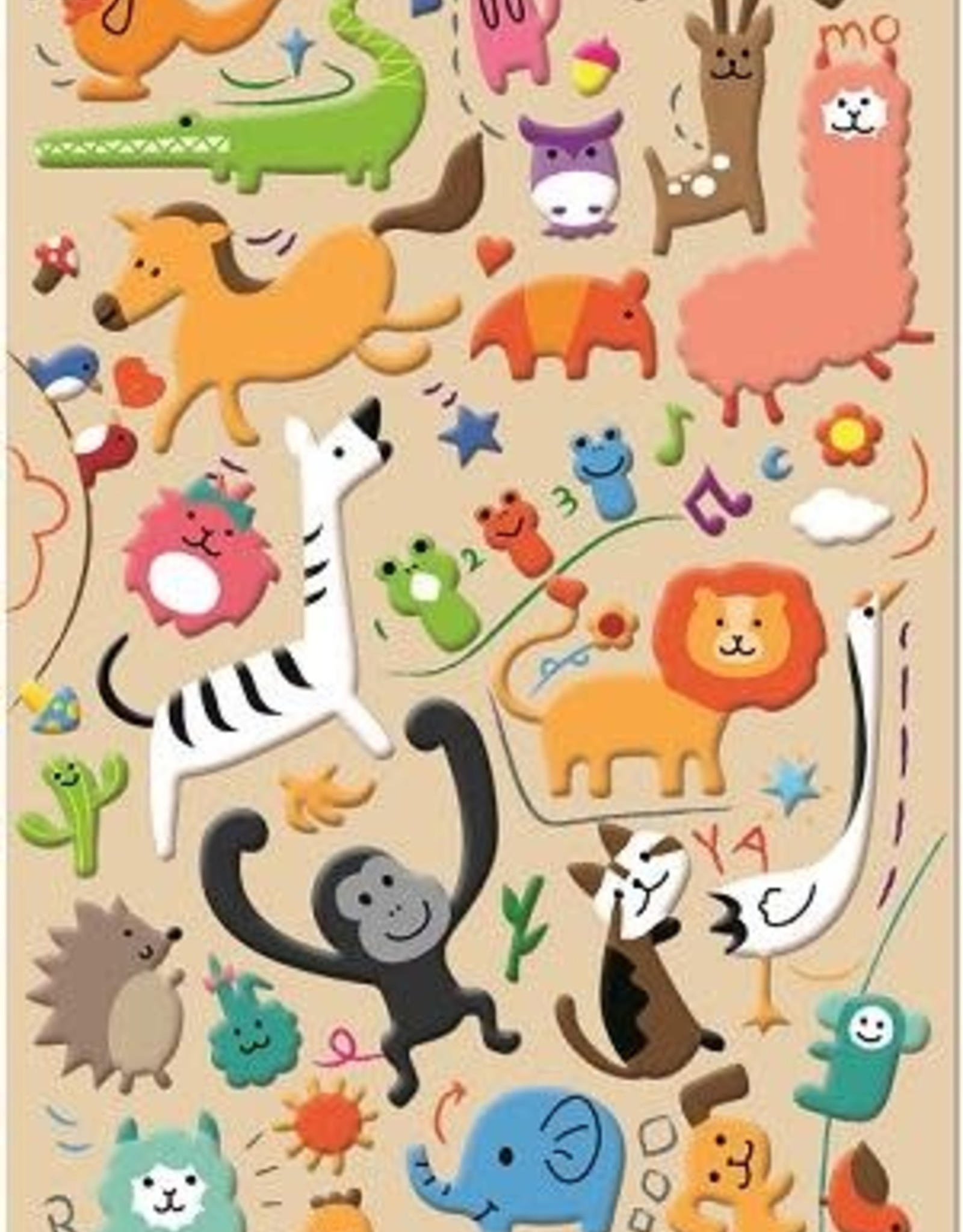 Zoo Animal Puffy Stickers