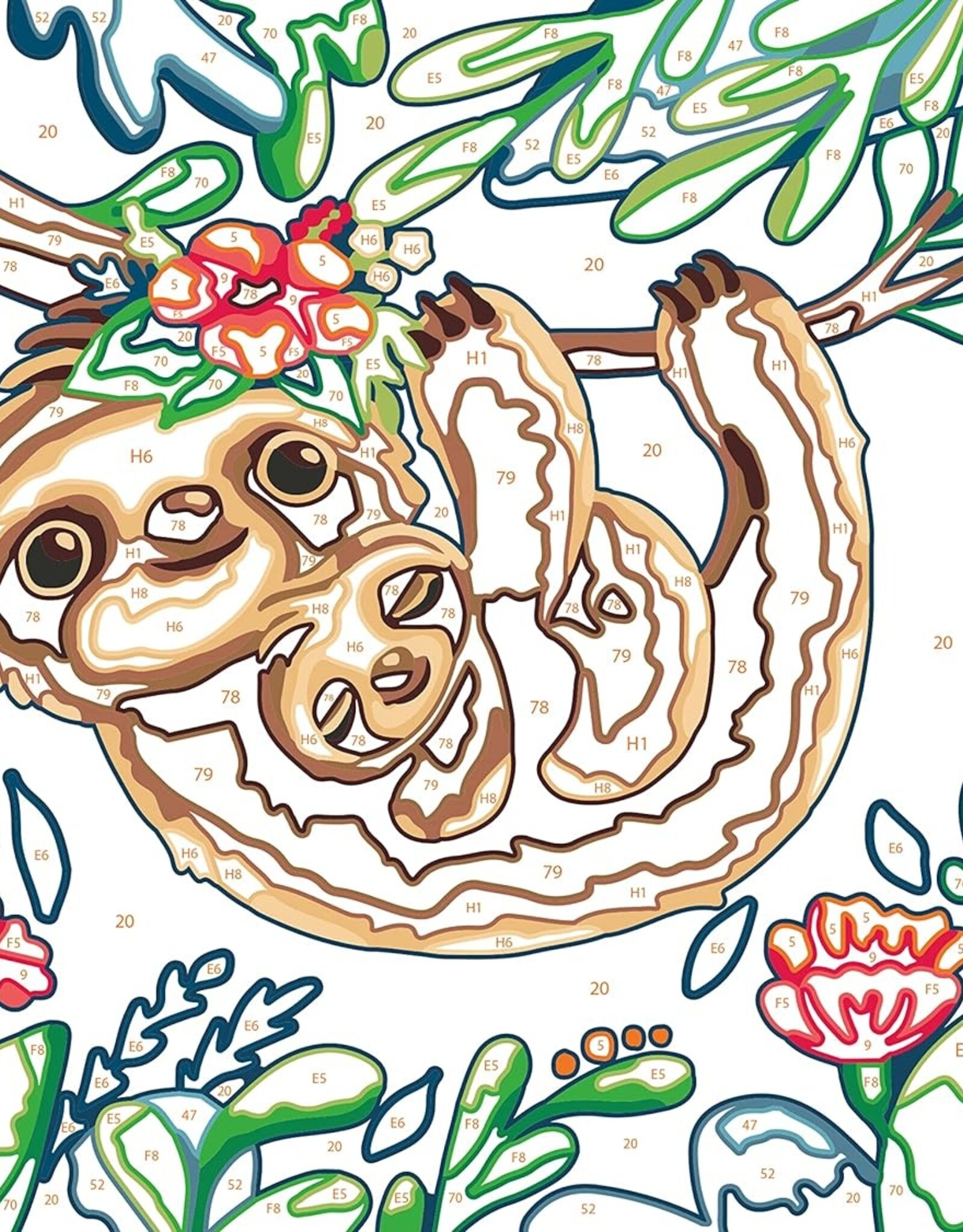 CreArt:  Sweet Sloths Paint By Number