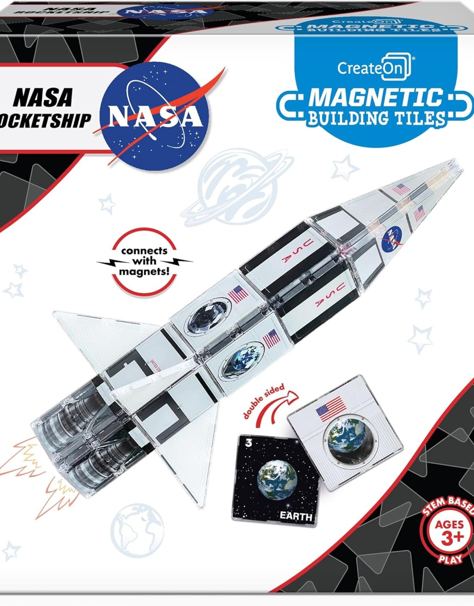 Nasa Rocketship Magnetic Tiles Set