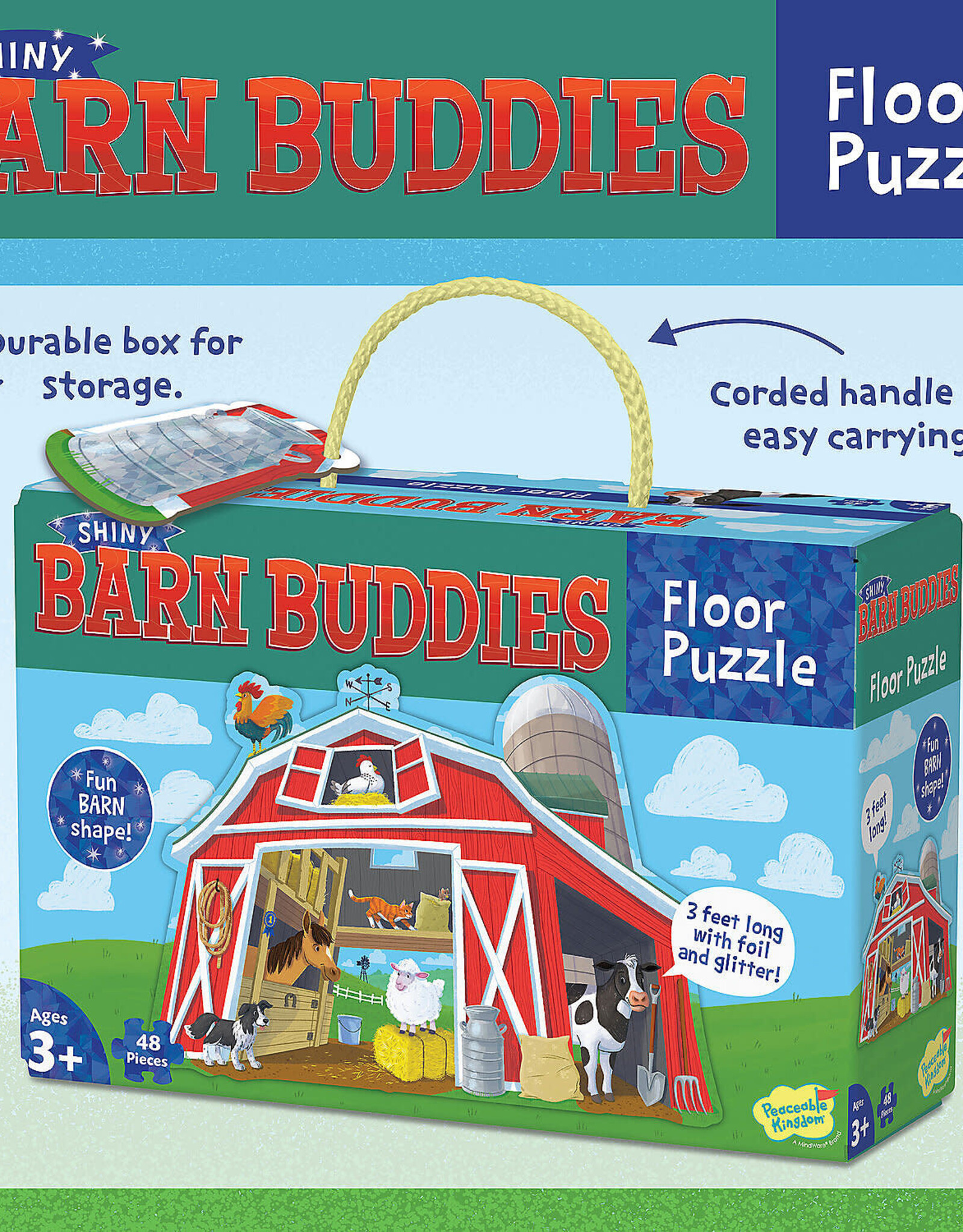 Peaceable Kingdom Barn Buddies Floor Puzzle 44pc