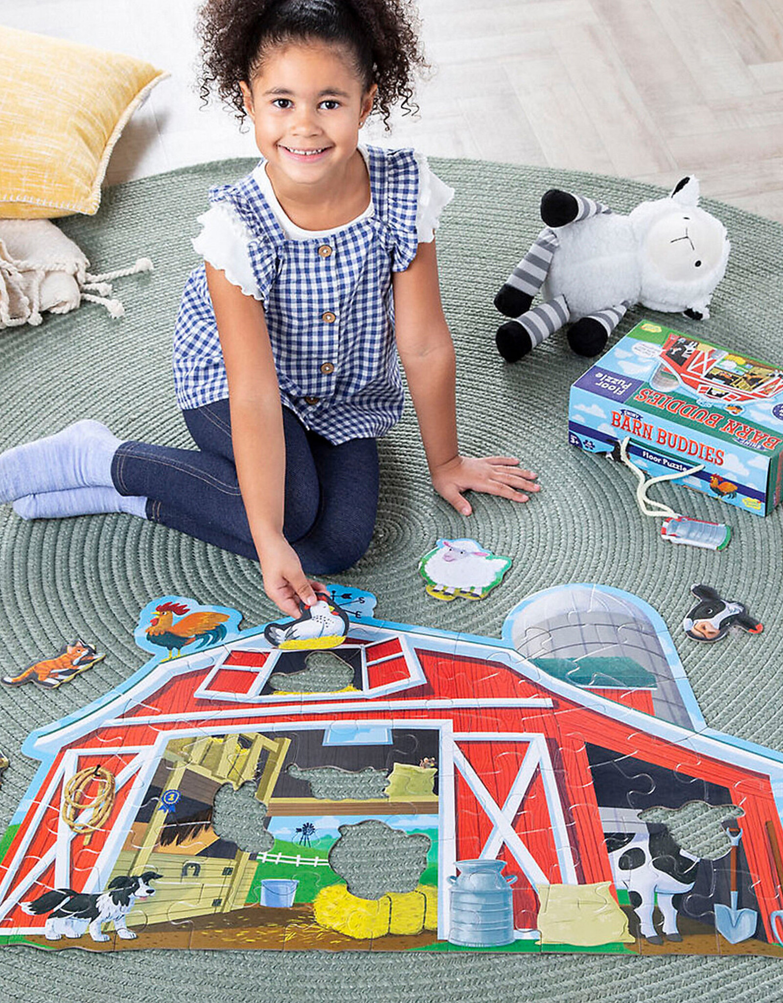 Peaceable Kingdom Barn Buddies Floor Puzzle 44pc