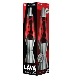 Lava Lamp 14.5" Chrome Plated Crimson/Blk/Red